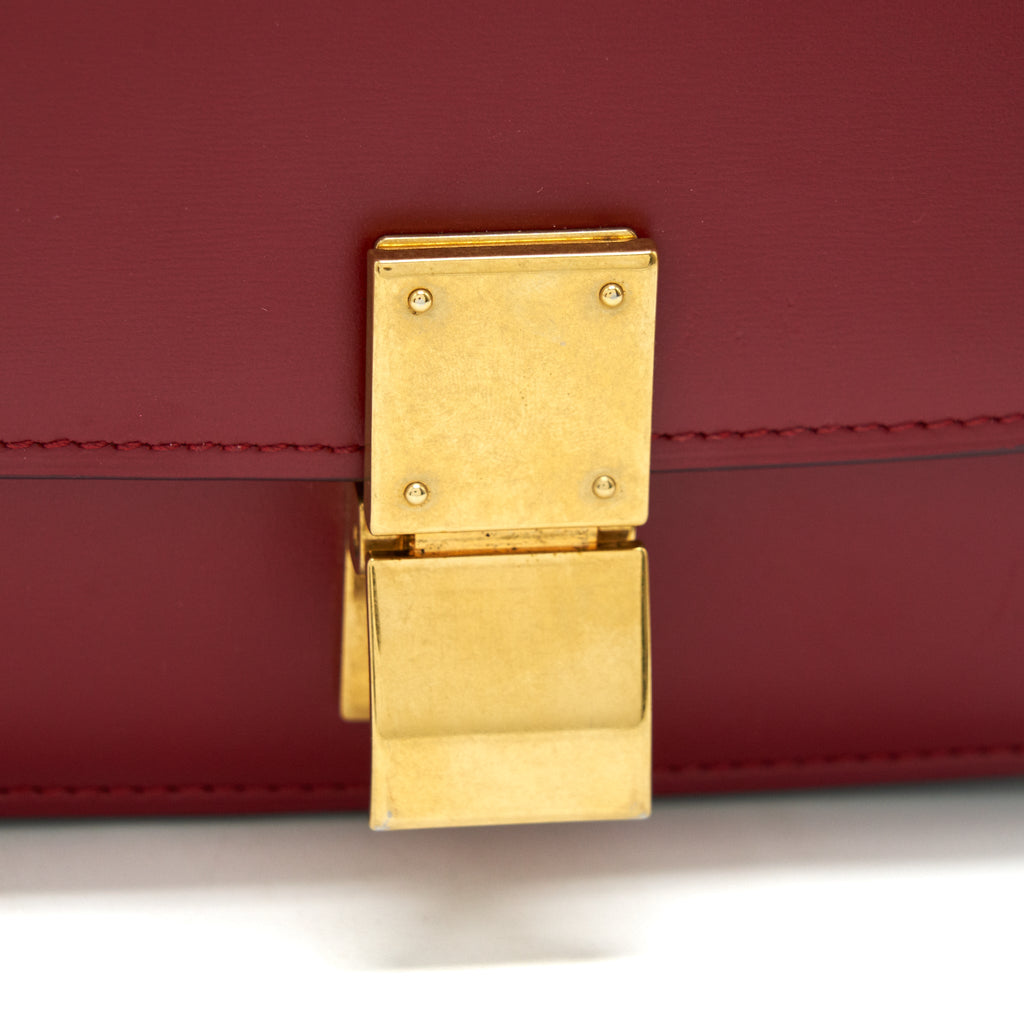 CELINE SMALL CLASSIC BOX BAG RED WITH GHW