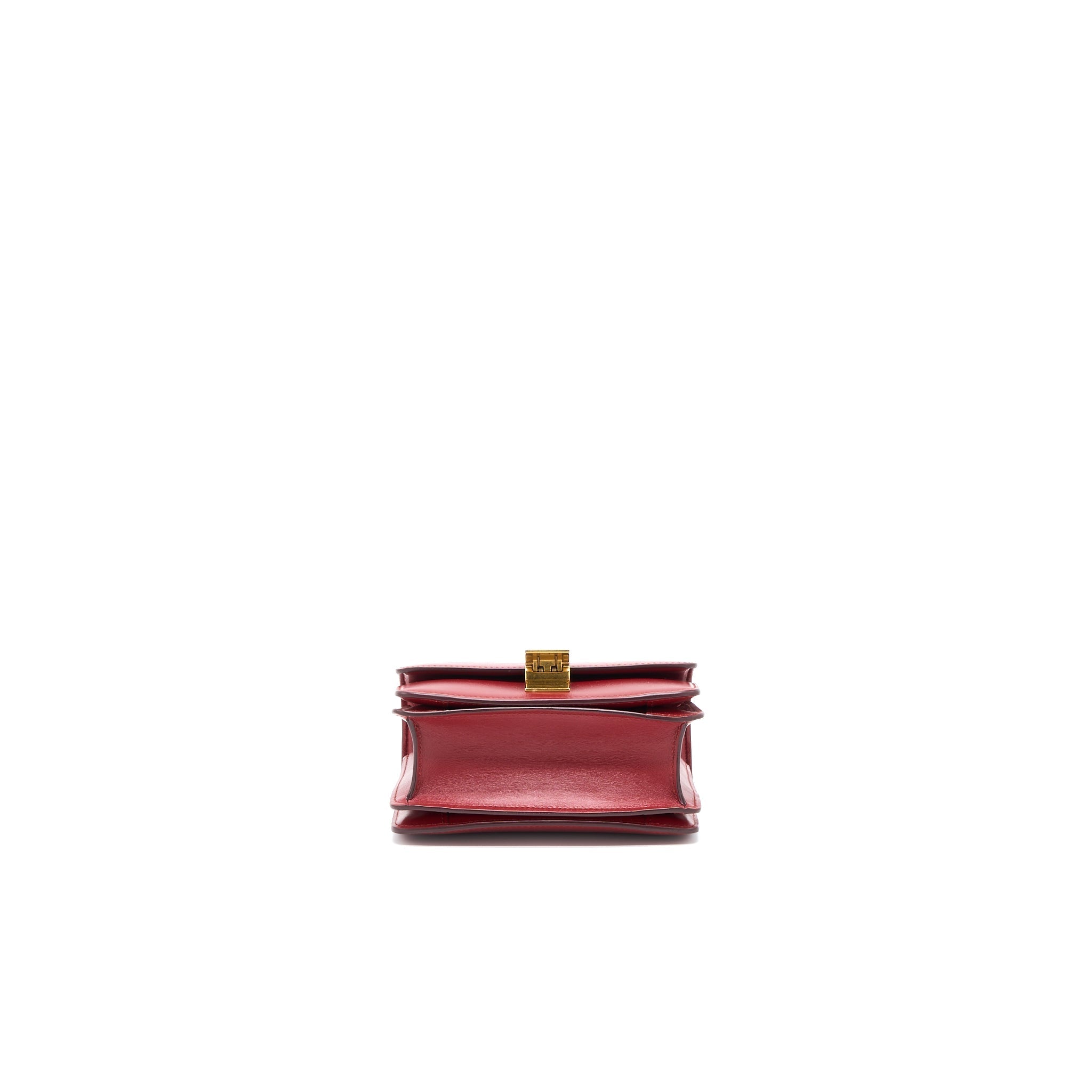 CELINE MINI BOX CALFSKIN RED GHW