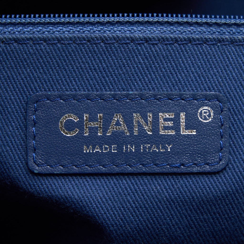 CHANEL DEAUVILLE TOTE TWEED LIGHT BLUE SHW