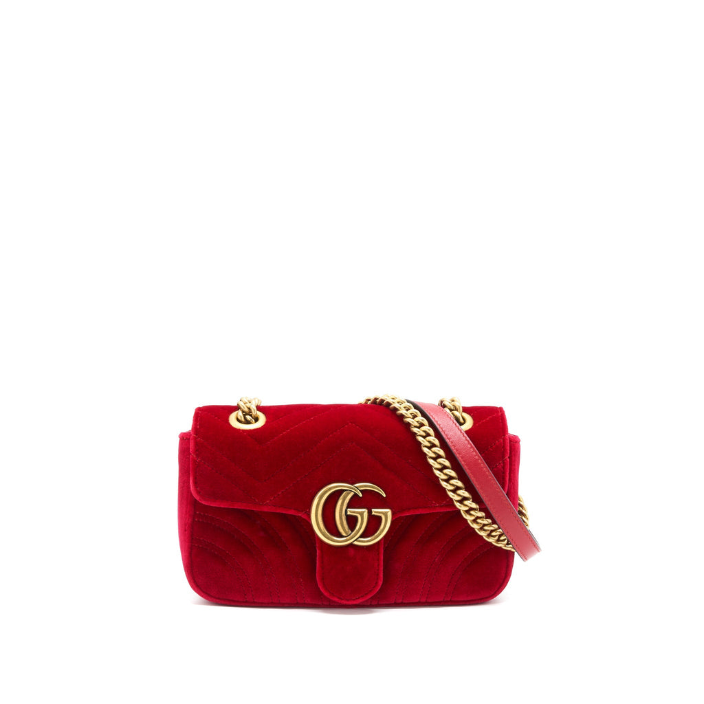 GUCCI VELVET MARMONT MATELASSE MINI BAG