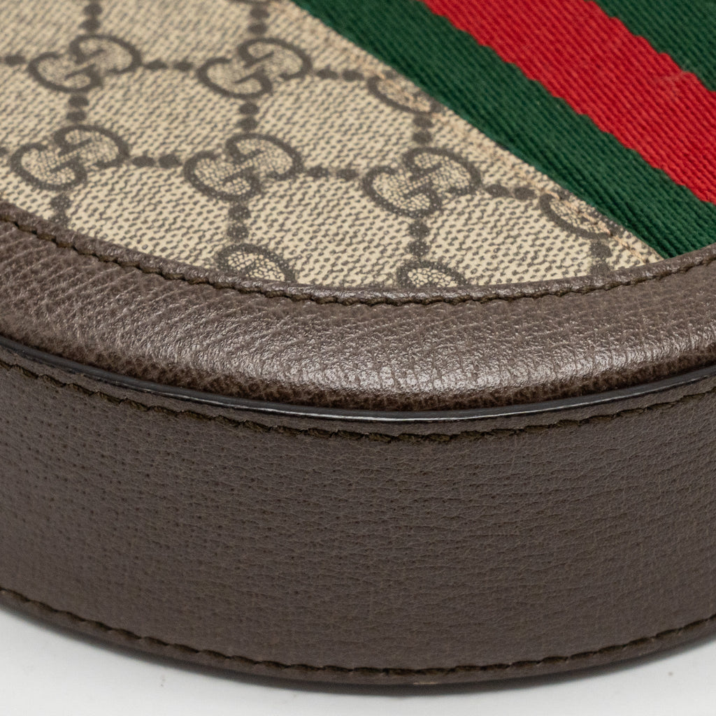 GUCCI OPHIDIA GG ROUND SHOULDER CROSSBODY BAG GG SUPREME CANVAS GHW