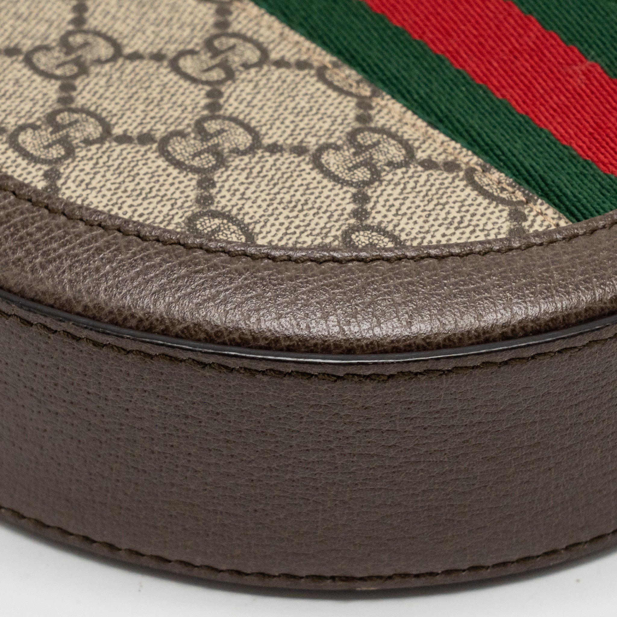 GUCCI OPHIDIA GG ROUND SHOULDER CROSSBODY BAG GG SUPREME CANVAS GHW