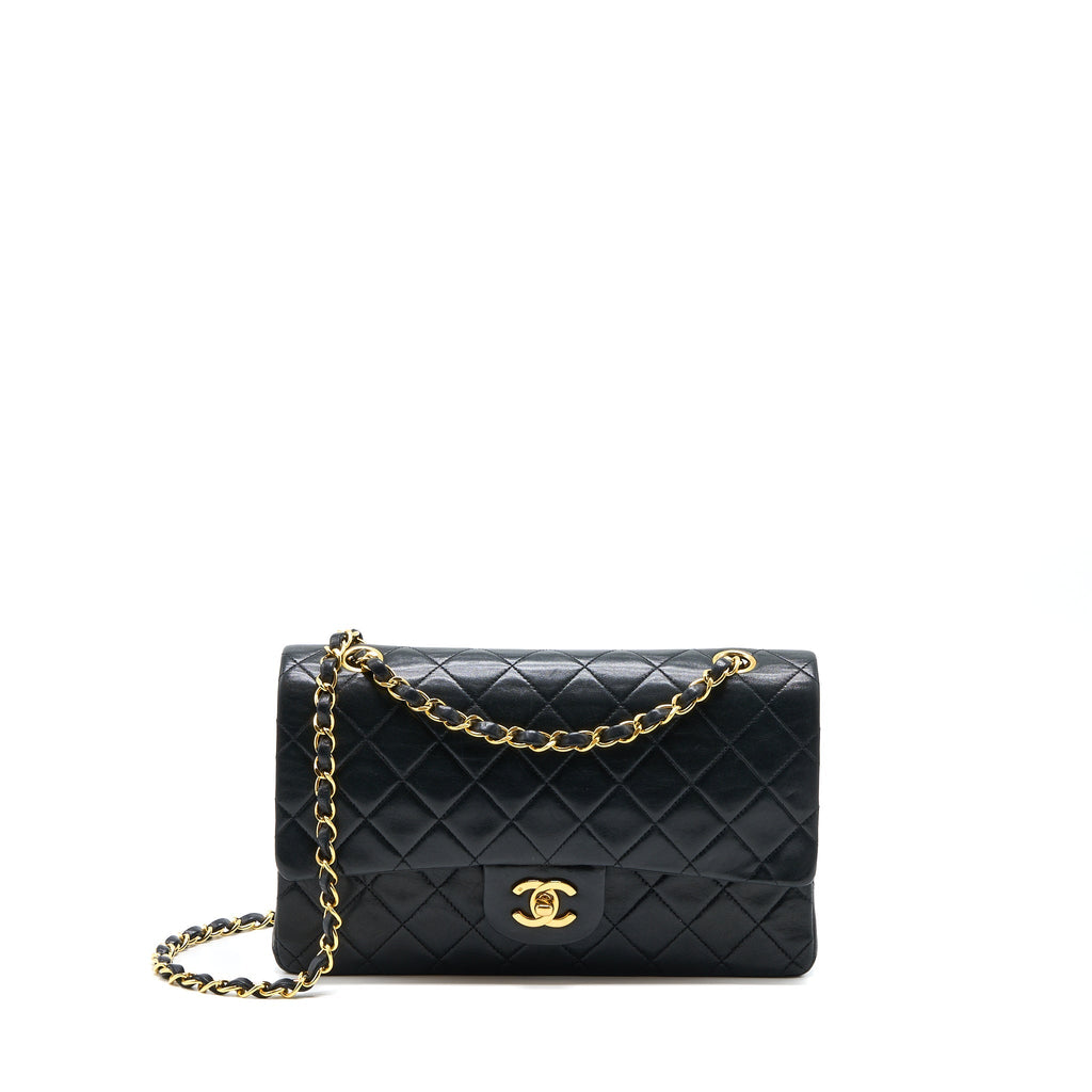 CHANEL VINTAGE FLAP BAG LAMBSKIN BLACK GHW