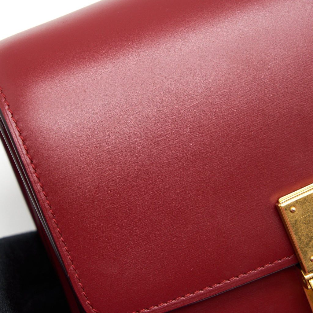CELINE SMALL CLASSIC BOX BAG RED WITH GHW