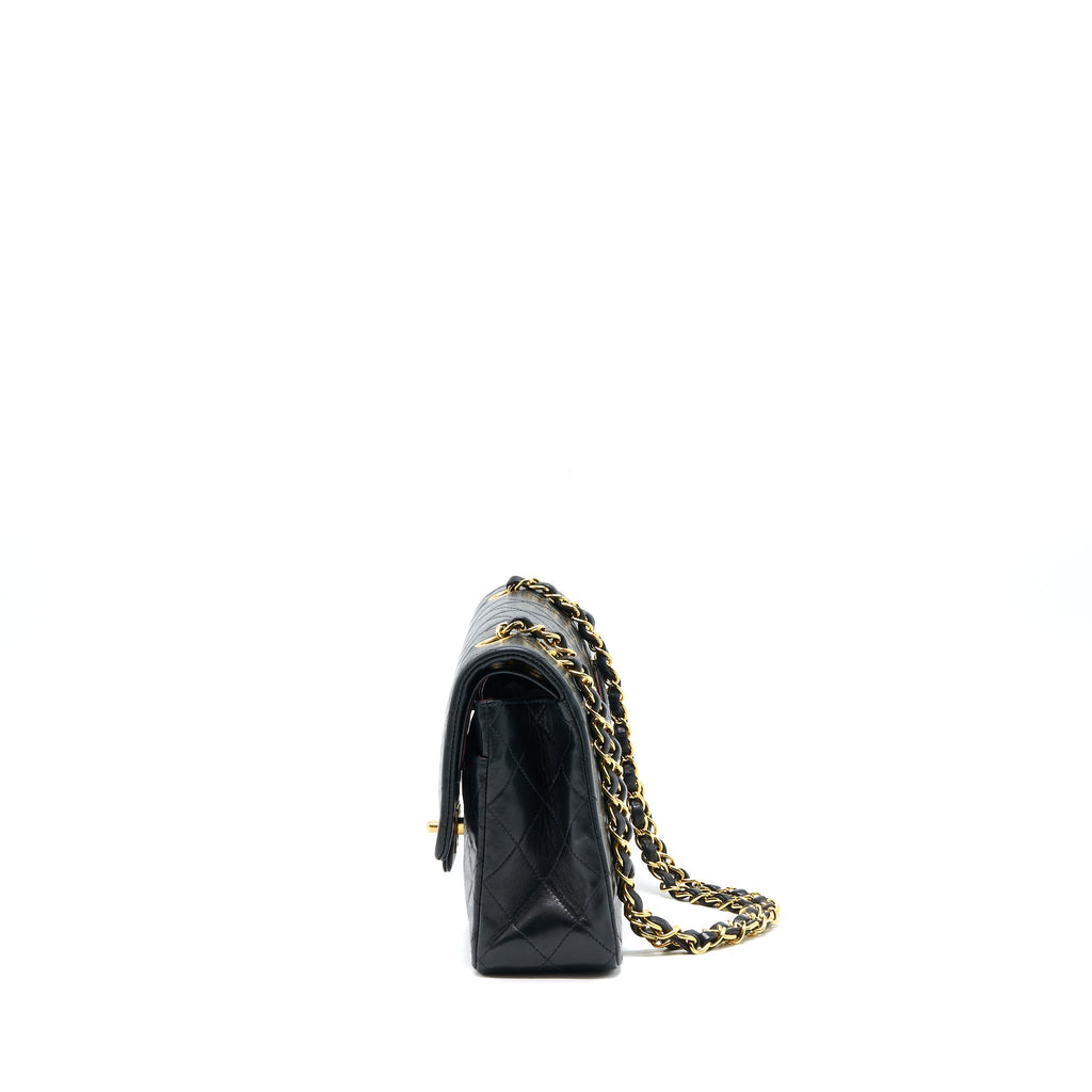 CHANEL VINTAGE FLAP BAG LAMBSKIN BLACK GHW