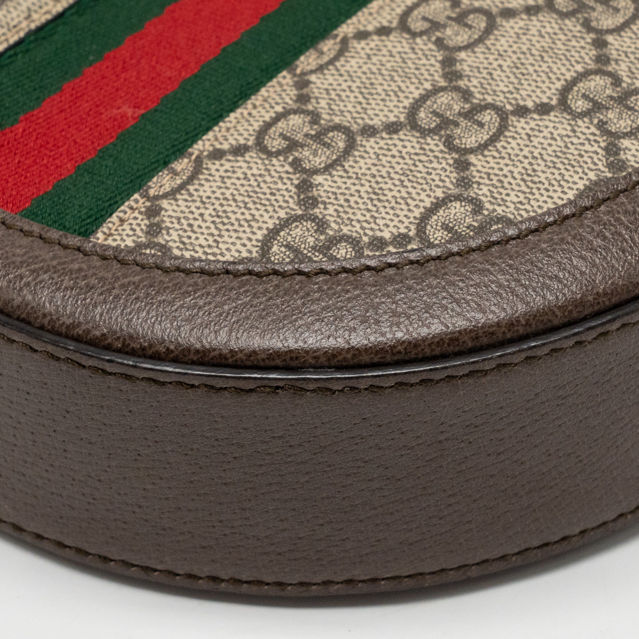 GUCCI OPHIDIA GG ROUND SHOULDER CROSSBODY BAG GG SUPREME CANVAS GHW