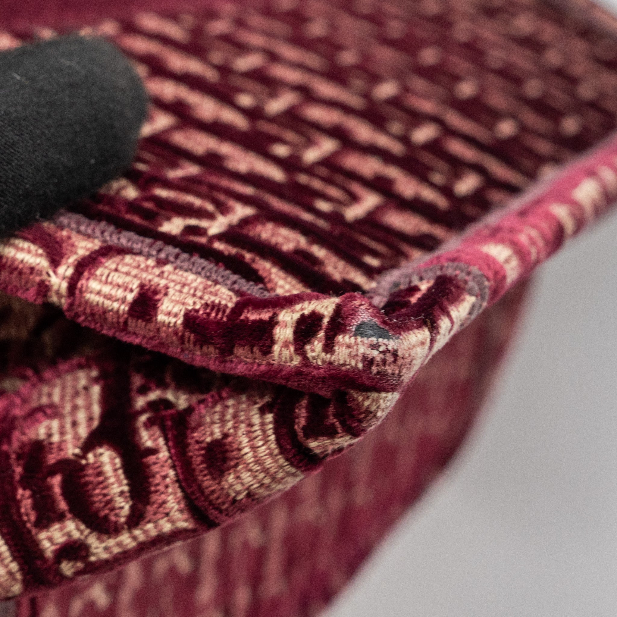 DIOR MEDIUM BOOK TOTE OBLIQUE EMBROIDERY VELVET/ CANVAS DARK RED