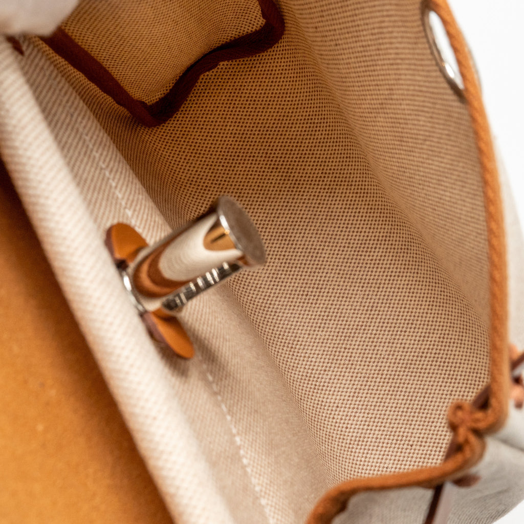 HERMES HERBAG MINI CANVAS/COWHIDE BEIGE/FAUVE SHW