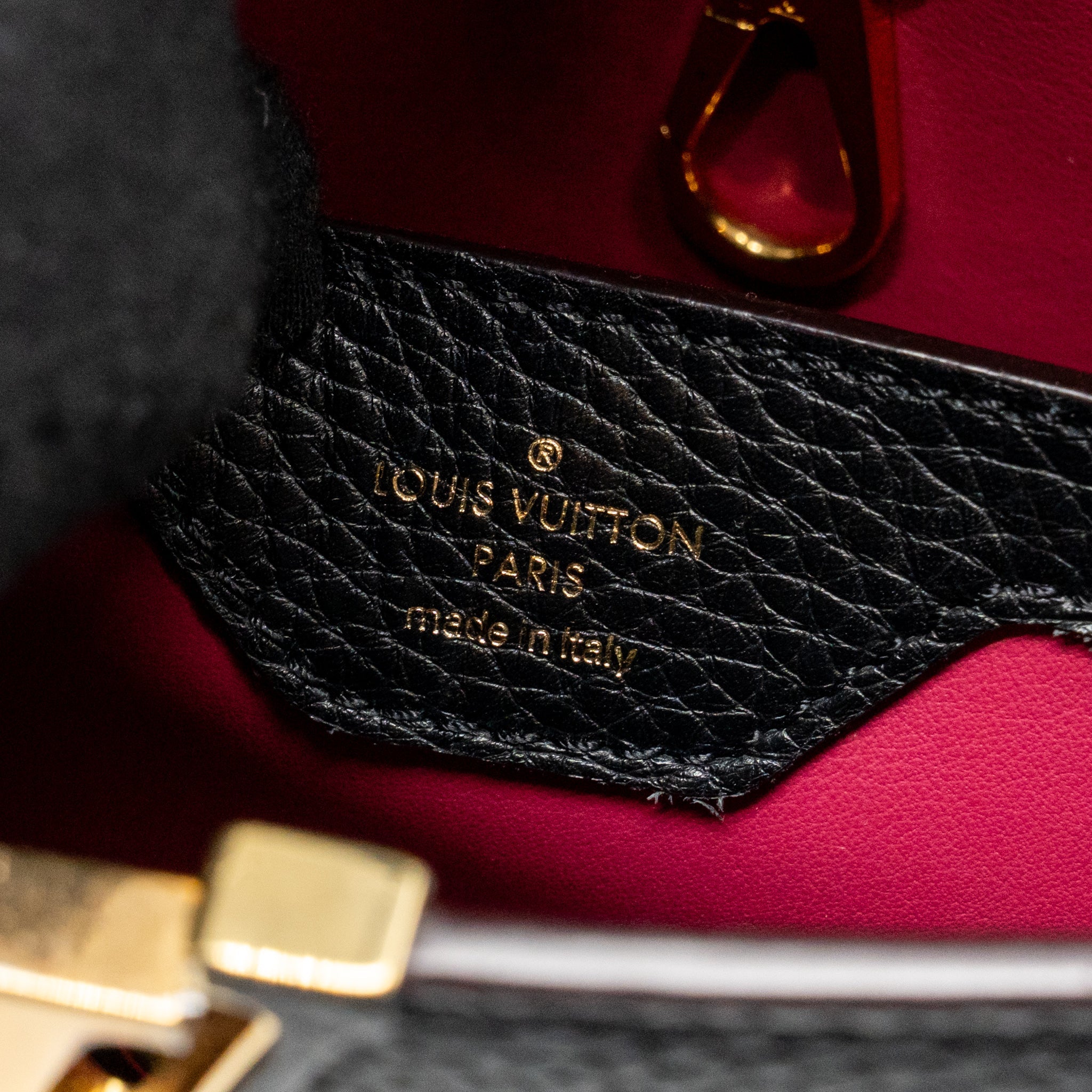 LOUIS VUITTON CAPUCINES BB CALFSKIN BLACK GHW