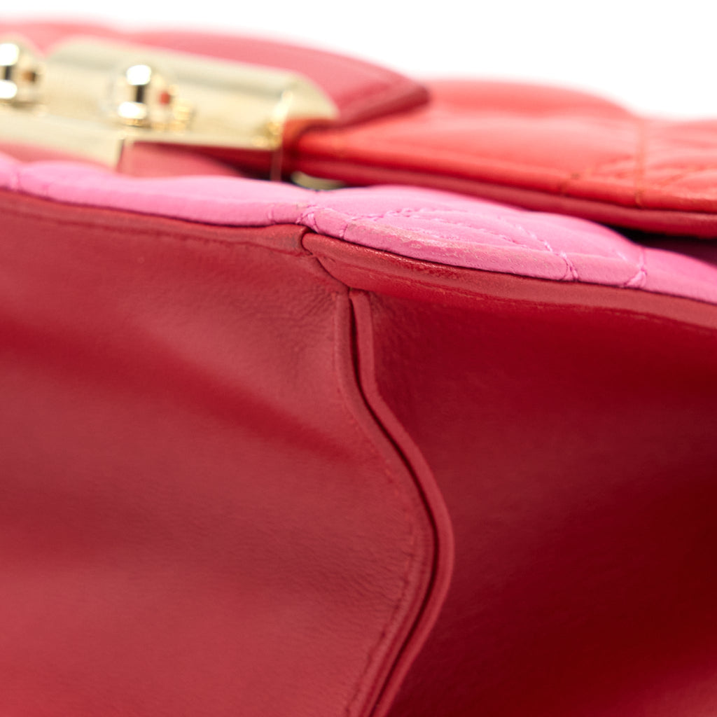 DIOR MISS DIOR WALLET ON CHAIN LAMBSKIN RED/PINK LGHW