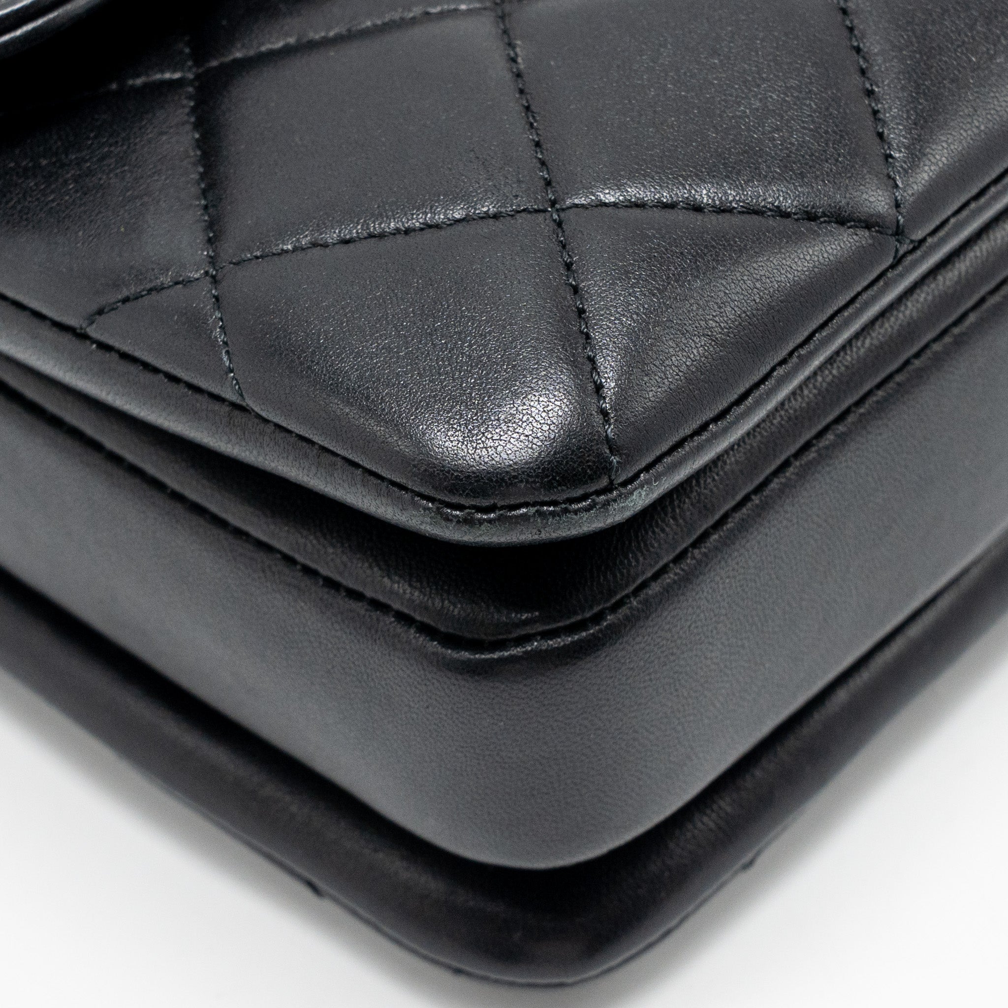 CHANEL TOP HANDLE TRENDY CC FLAP BAG LAMBSKIN BLACK LGHW