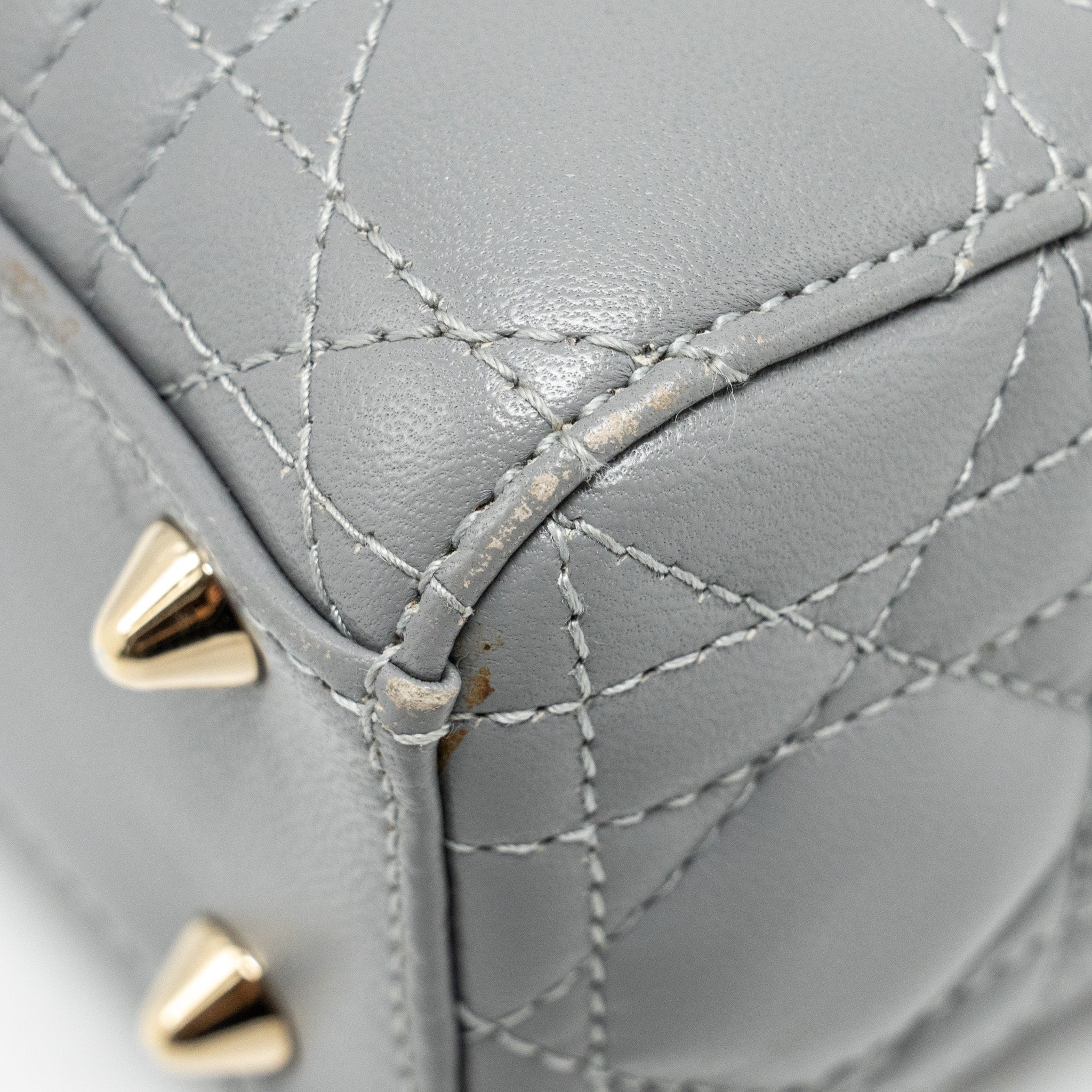 DIOR MY ABC SMALL LADY DIOR LAMBSKIN GREY LGHW
