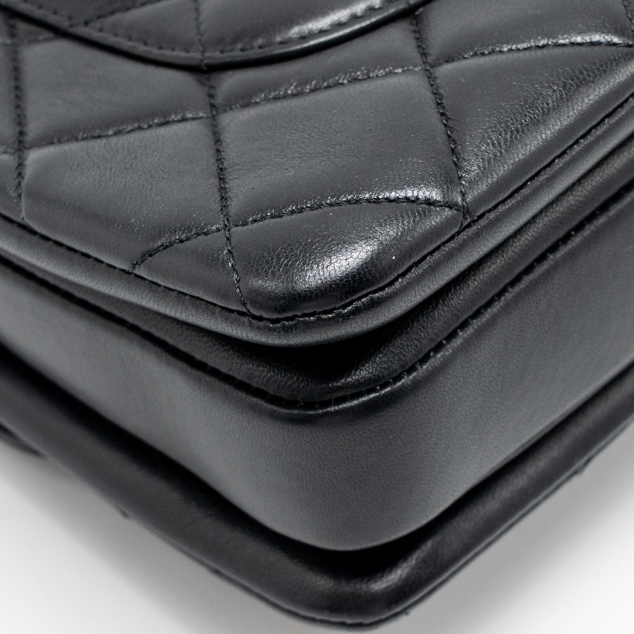 CHANEL TOP HANDLE TRENDY CC FLAP BAG LAMBSKIN BLACK LGHW