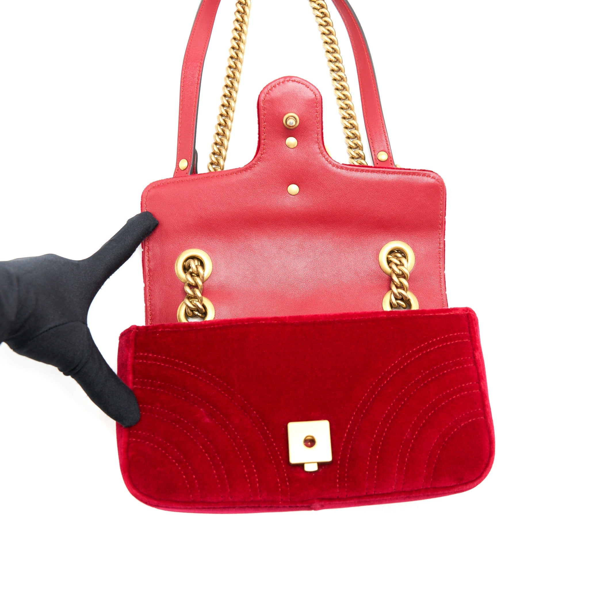 GUCCI VELVET MARMONT MATELASSE MINI BAG