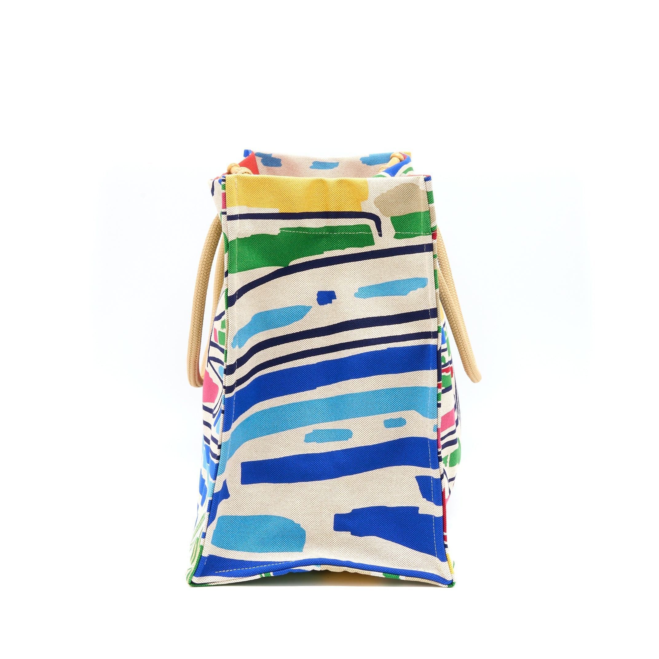 HERMES FARNIENTE BEACH BAG COTTON ROUGE/JAUNE