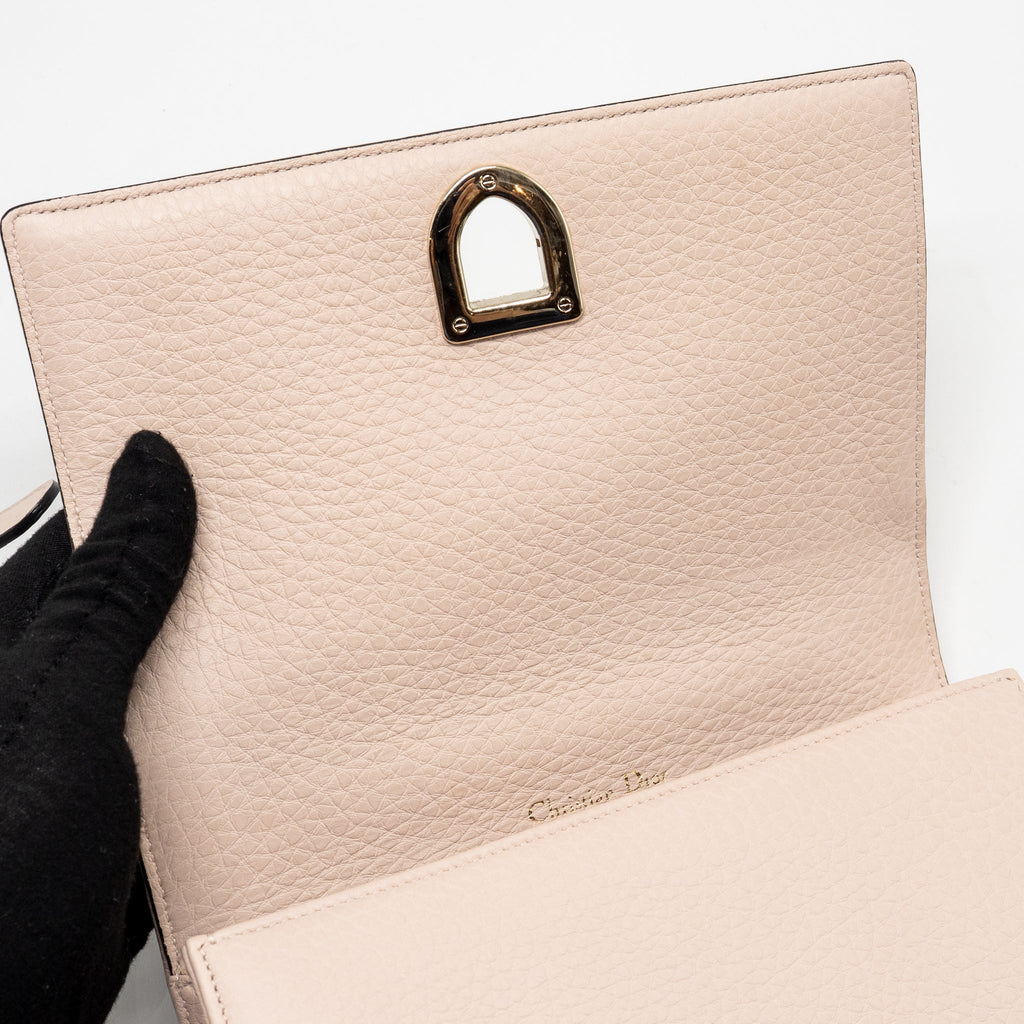 DIOR SMALL DIORAMA GRAINED CALFSKIN LIGHT PINK LGHW