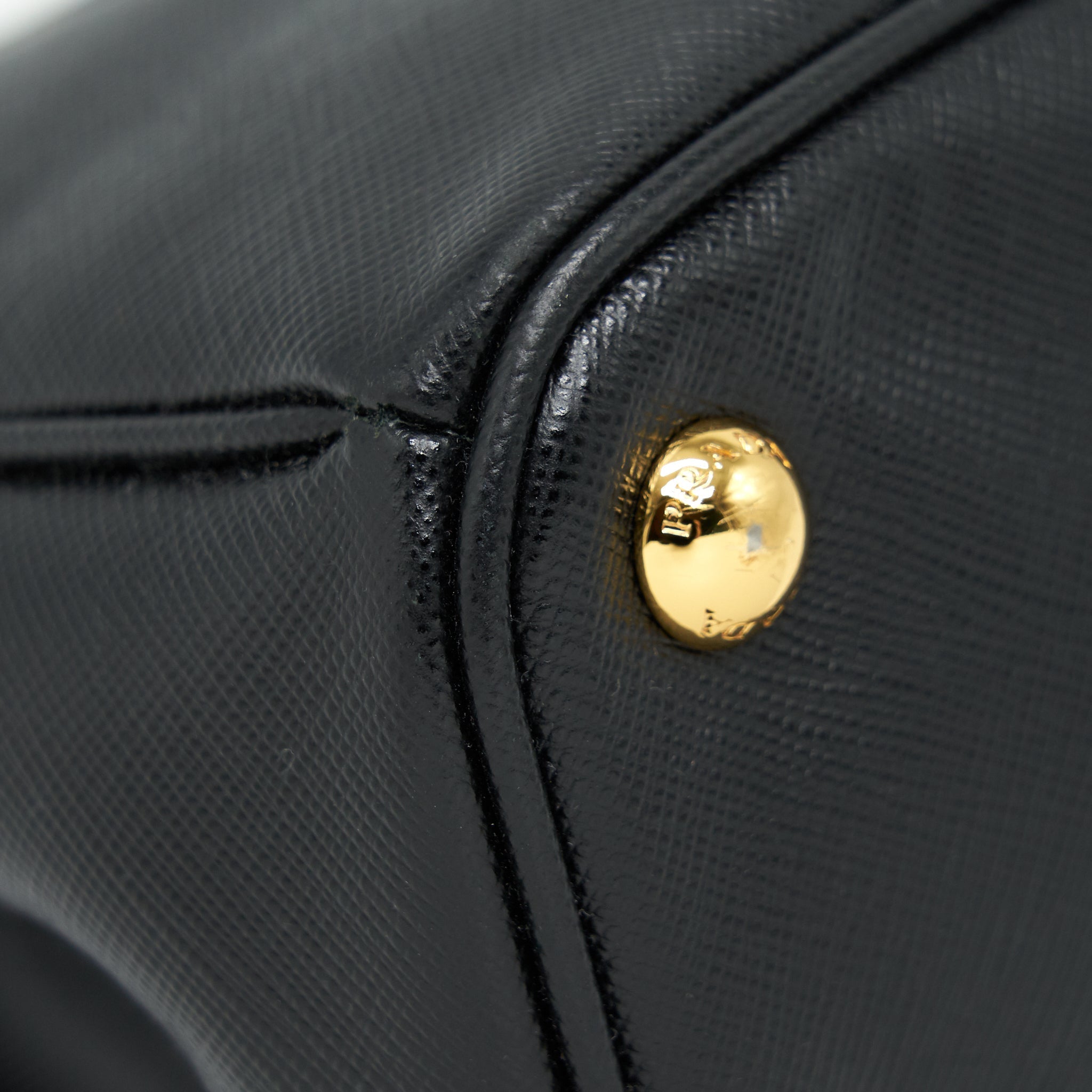 PRADA SMALL SAFFIANO LEATHER TOTE BAG BLACK GHW