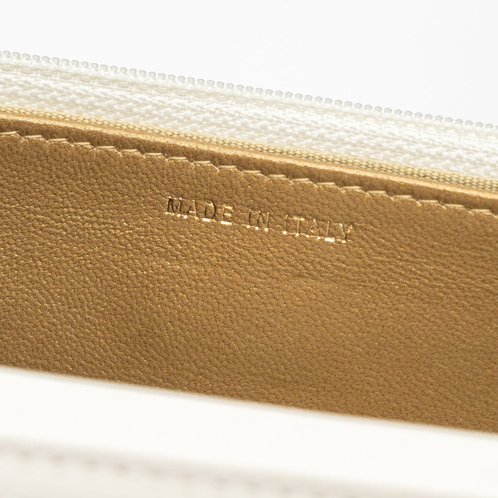 CHANEL PEARL CRUSH WALLET ON CHAIN LAMBSKIN WHITE GHW (MICROCHIP)