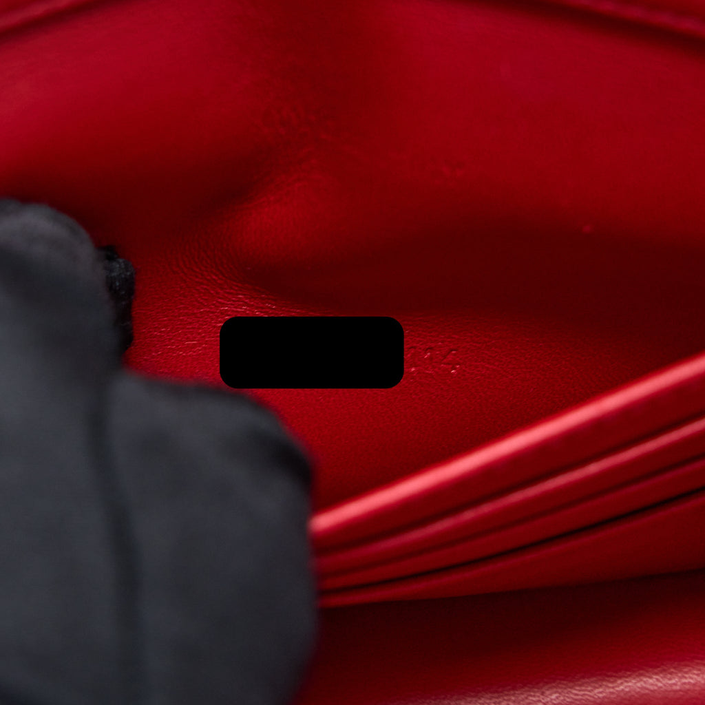 DIOR MISS DIOR WALLET ON CHAIN LAMBSKIN RED/PINK LGHW