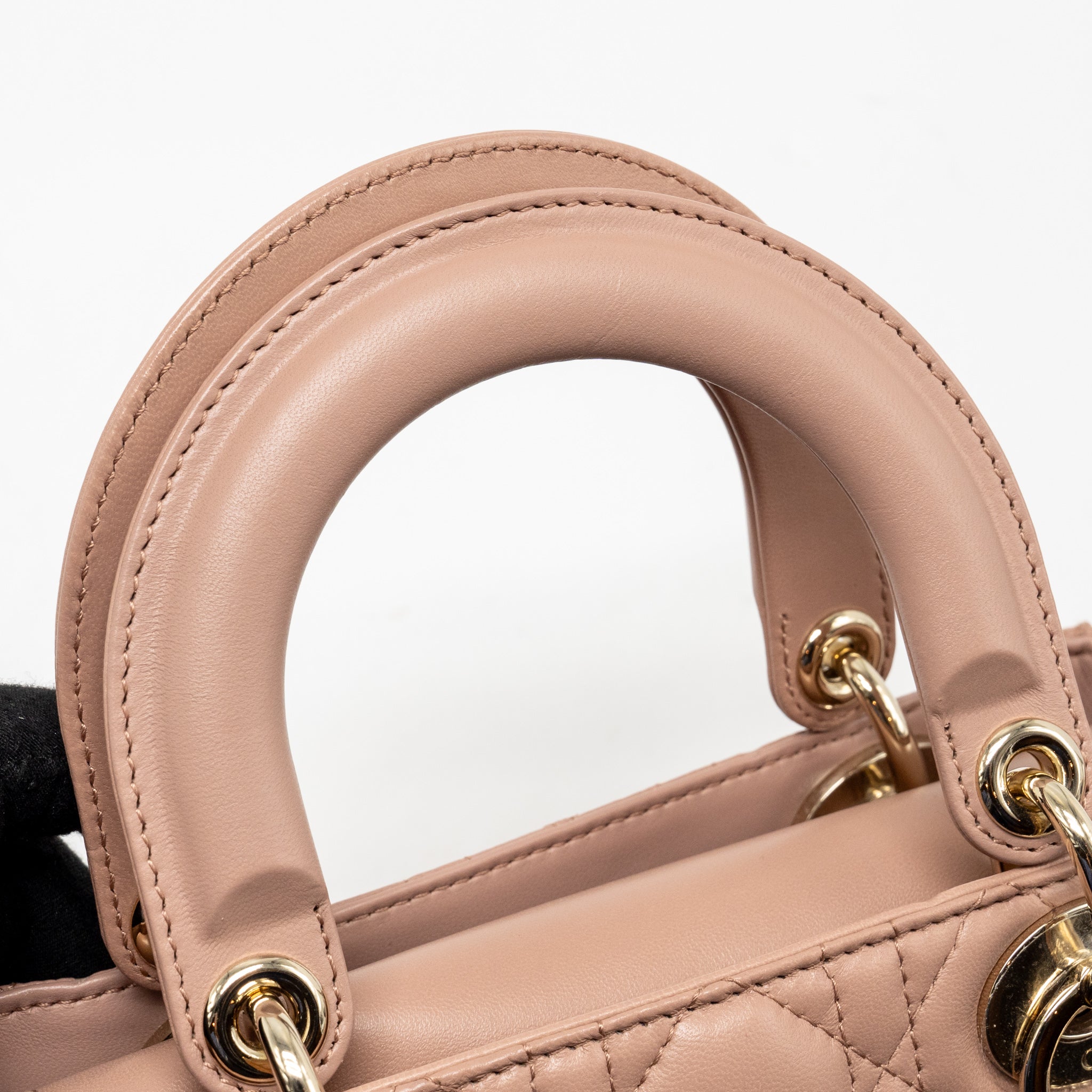 DIOR SMALL LADY DIOR LAMBSKIN DARK PINK LGHW
