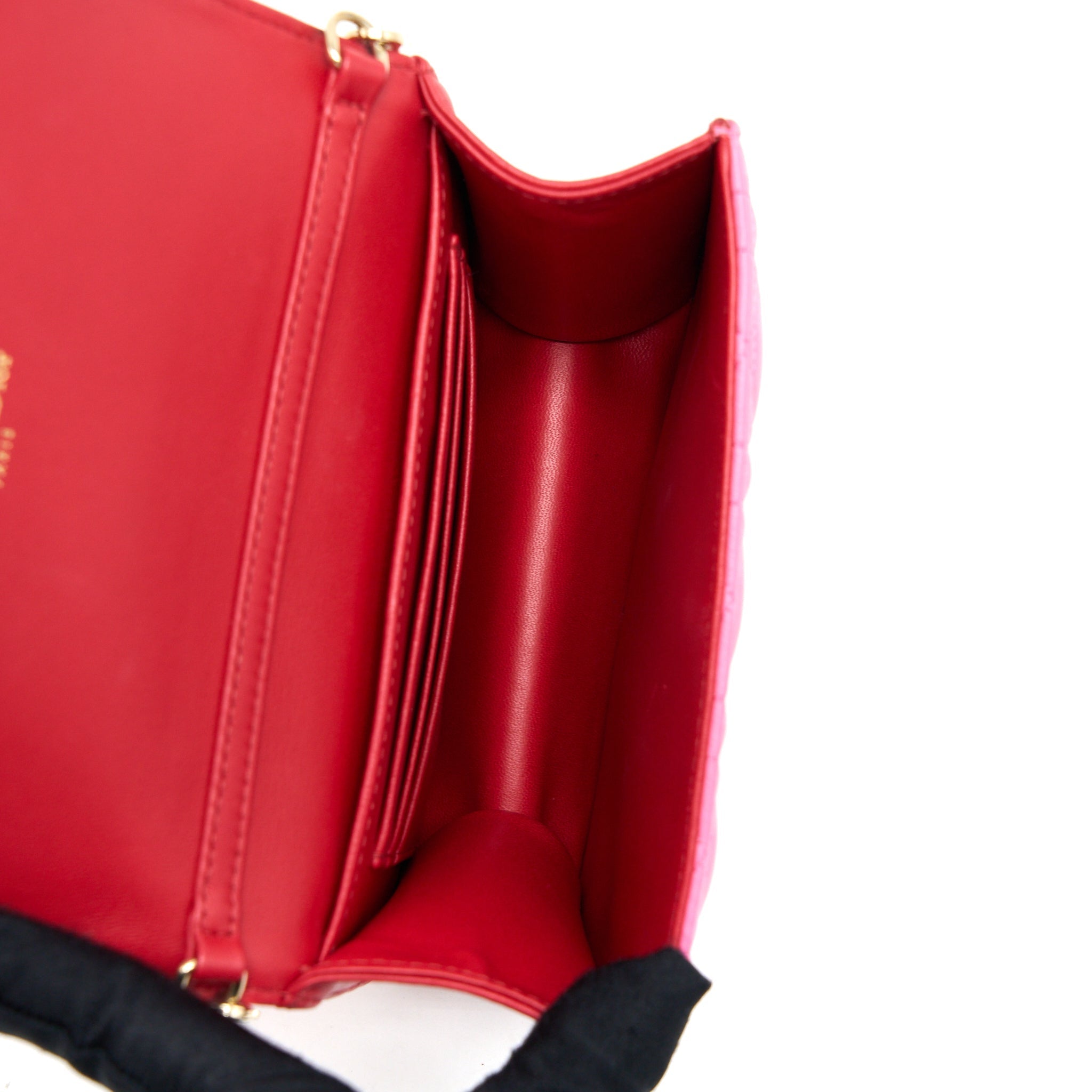 DIOR MISS DIOR WALLET ON CHAIN LAMBSKIN RED/PINK LGHW
