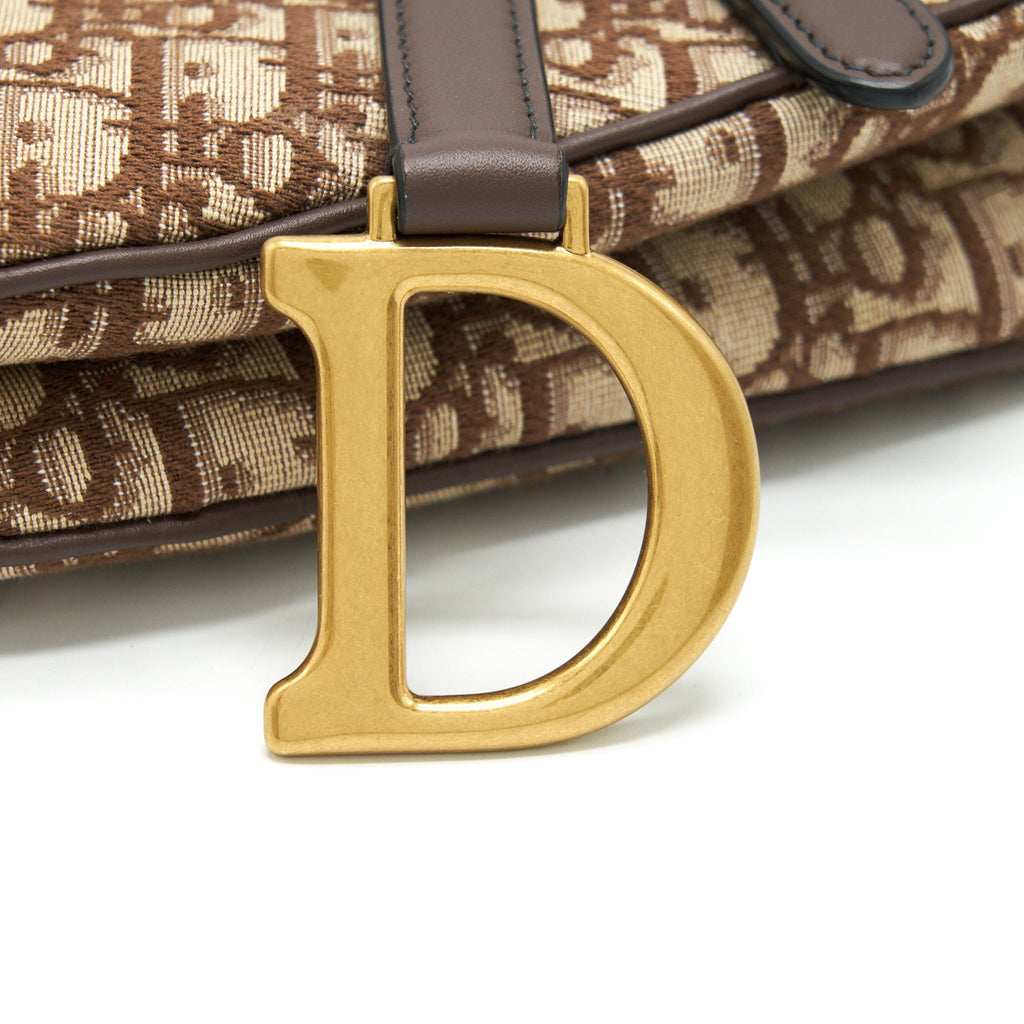 DIOR MEDIUM SADDLE BAG BROWN OBLIQUE GHW
