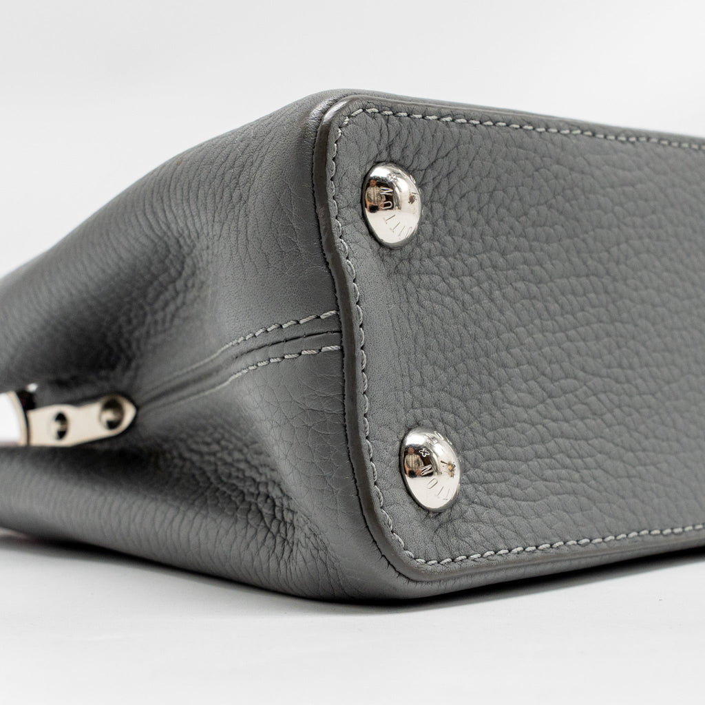 LOUIS VUITTON CAPUCINE BB PYTHON/TAURILLON LEATHER GREY SHW