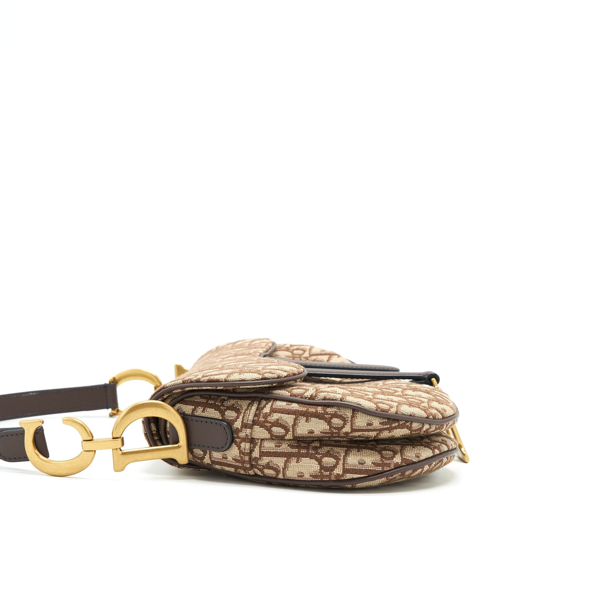 DIOR MEDIUM SADDLE BAG BROWN OBLIQUE GHW