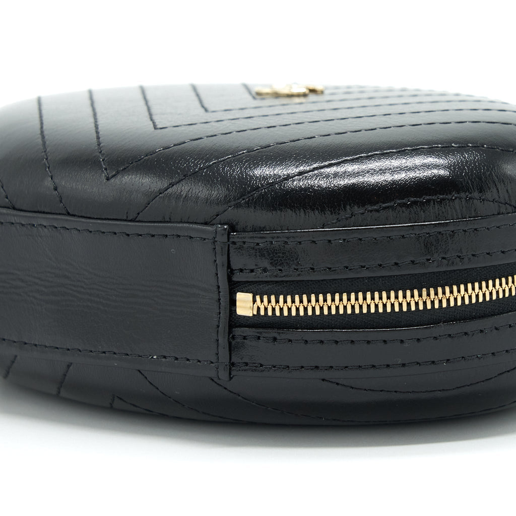 CHANEL LA PAUSA EVENING BAG CHEVRON CALFSKIN BLACK LGHW