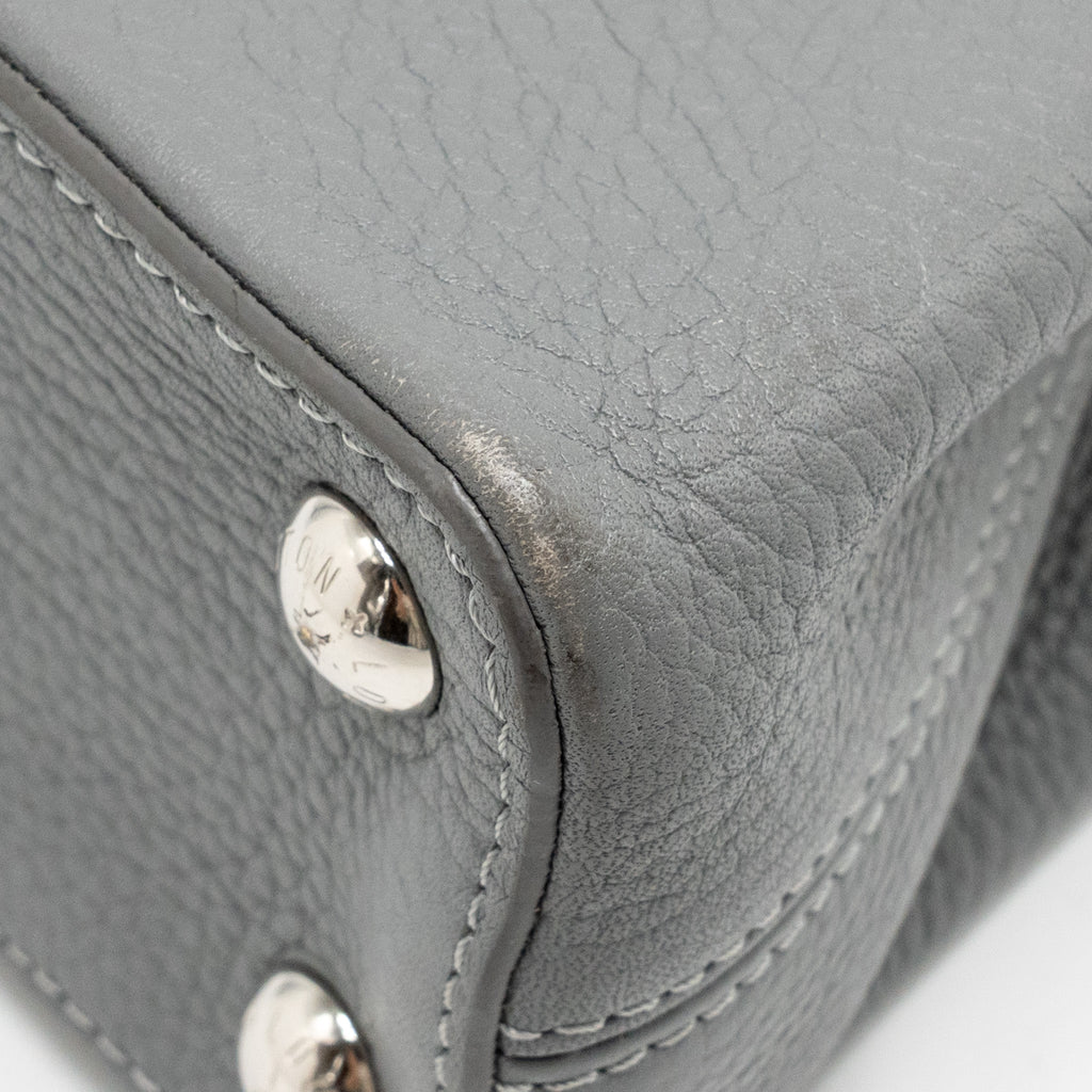 LOUIS VUITTON CAPUCINE BB PYTHON/TAURILLON LEATHER GREY SHW