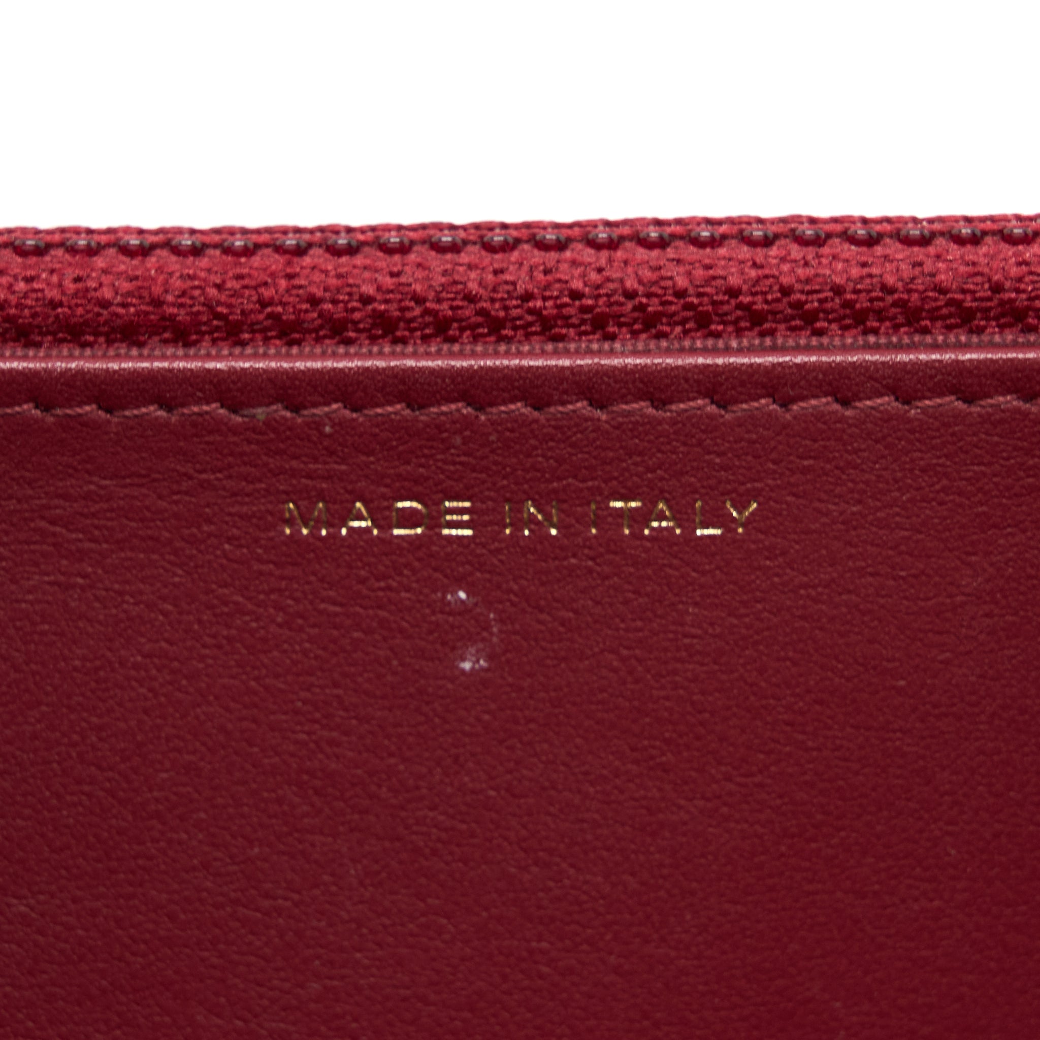 CHANEL BOY WALLET ON CHAIN CHEVRON CAVIAR RED BRUSHED GHW