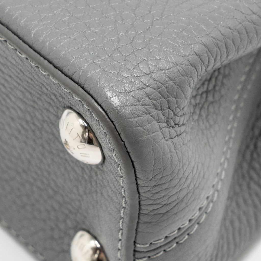 LOUIS VUITTON CAPUCINE BB PYTHON/TAURILLON LEATHER GREY SHW