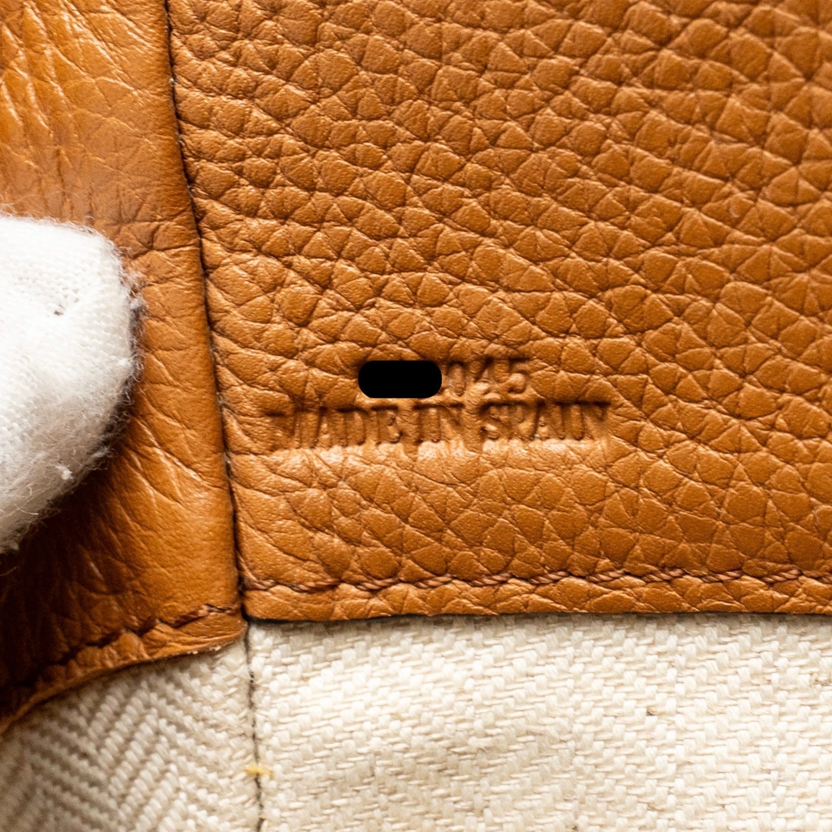 LOEWE MINI HAMMOCK DRAWSTRING BAG GRAINED CALFSKIN TAN GHW