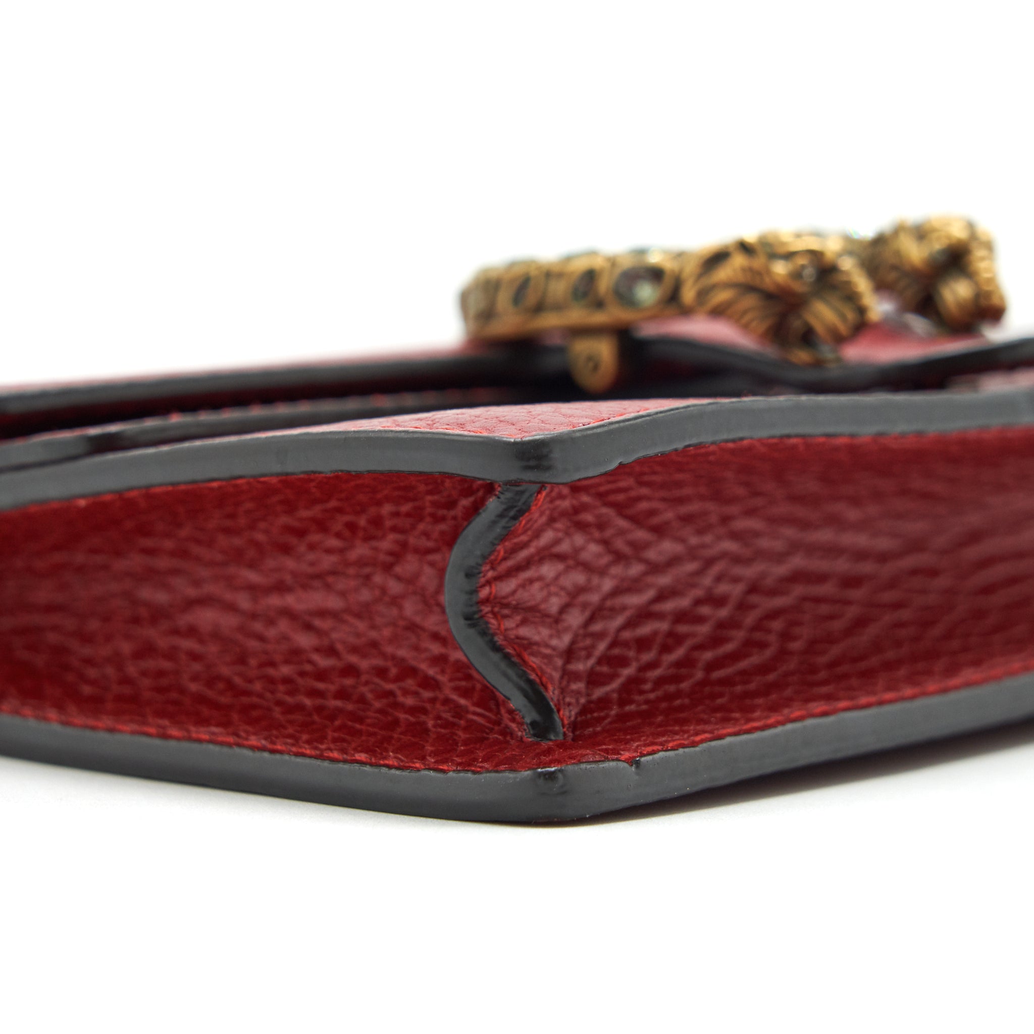 GUCCI DIONYSUS SUPER MINI LEATHER BAG RED SHW