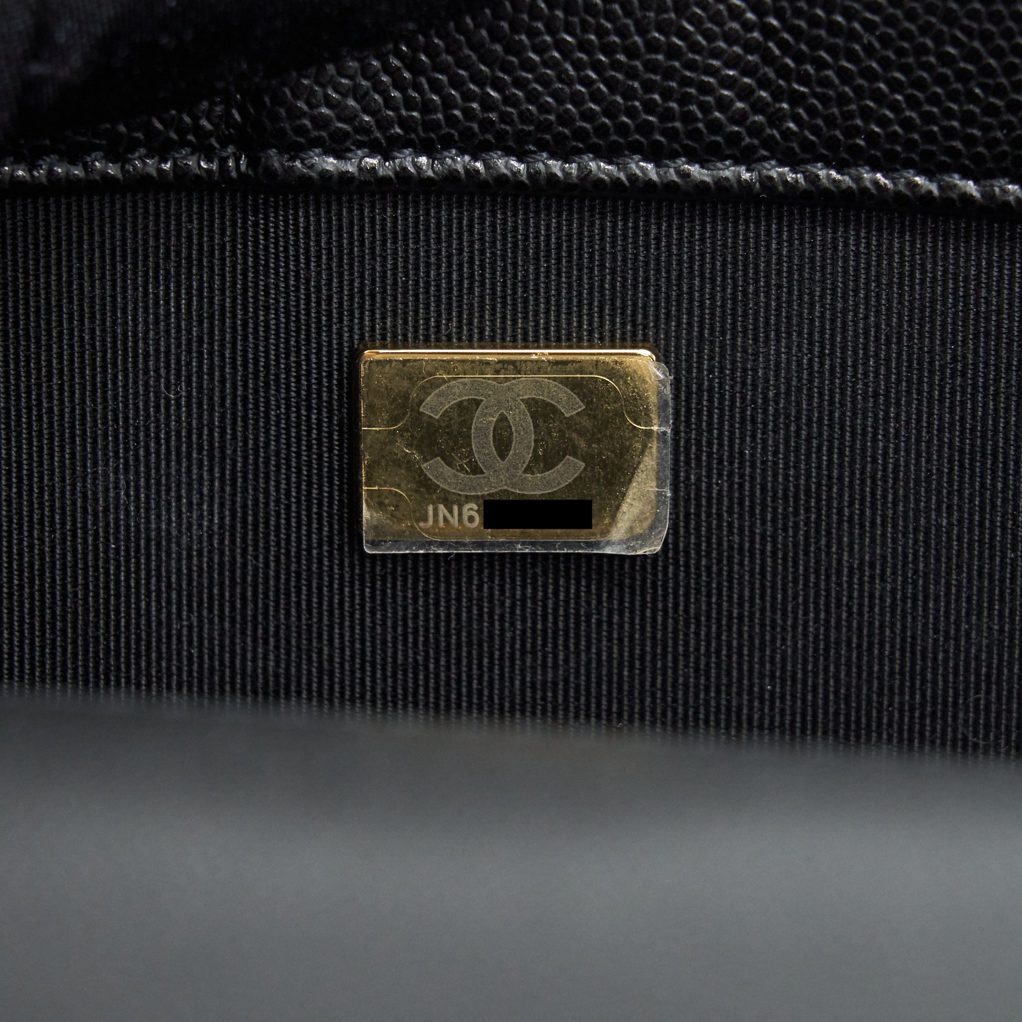 CHANEL SMALL BOY BAG CAVIAR BLACK BRUSHED GHW YEAR 2021 (MICROCHIP SERIAL）