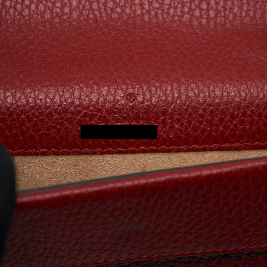 GUCCI DIONYSUS SUPER MINI LEATHER BAG RED SHW