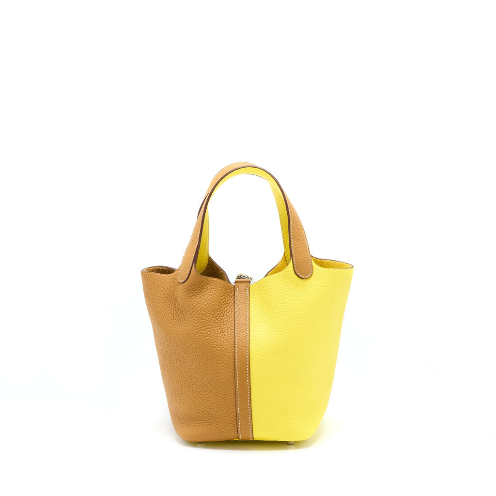 HERMES PICOTIN 18 CLEMENCE LIME/SESAME SHW