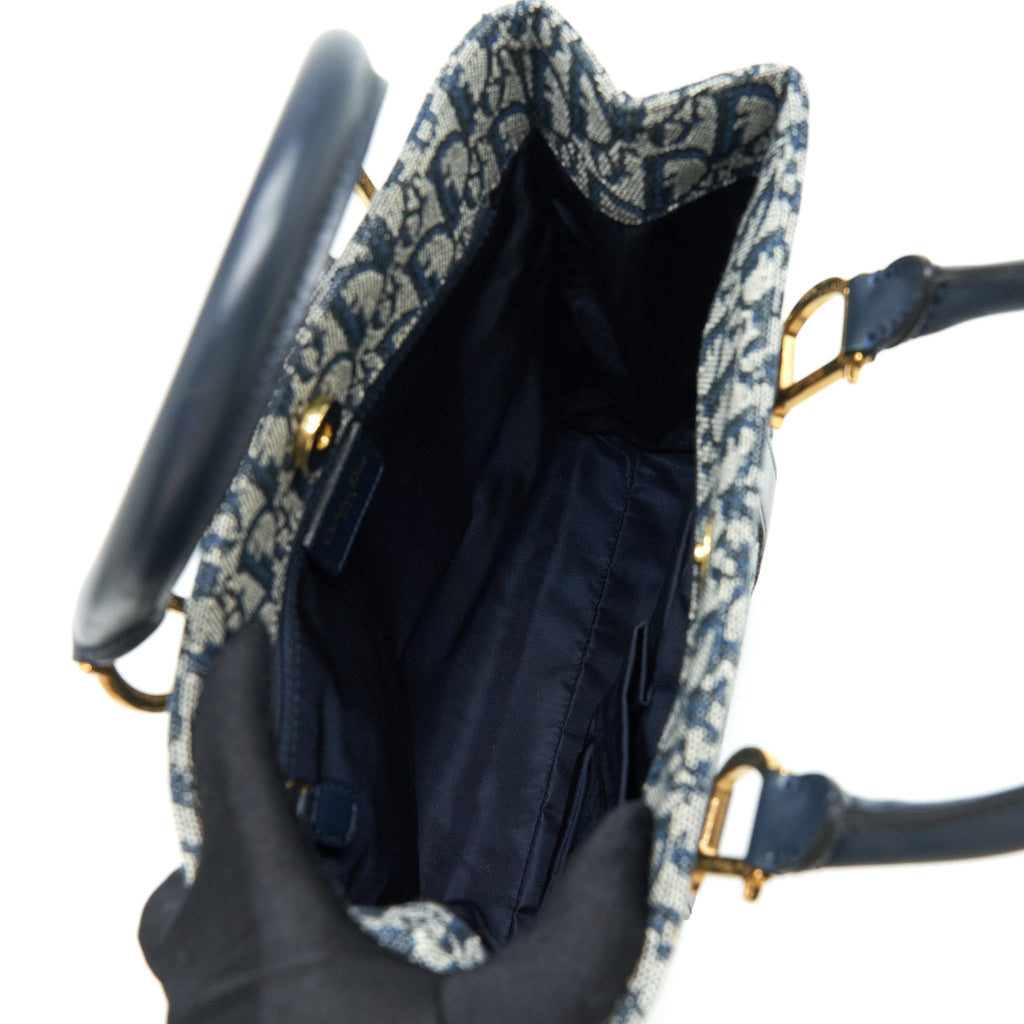 DIOR VINTAGE TOTE BAG OBLIQUE CANVAS GHW