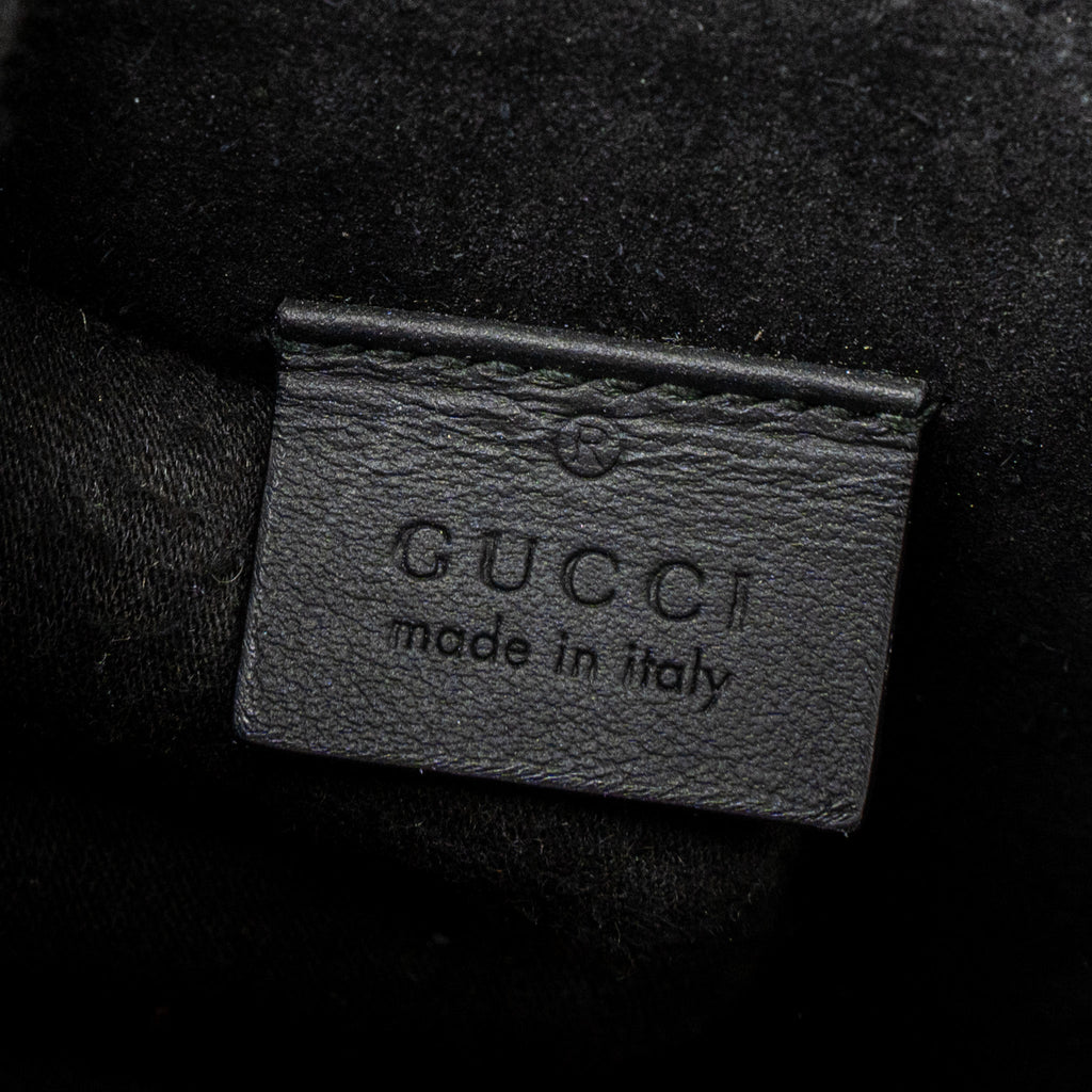 GUCCI DIONYSUS SHOULDER BAG GG SUPREME CANVAS BLACK/BROWN RUTHENIUM SILVER HARDWARE
