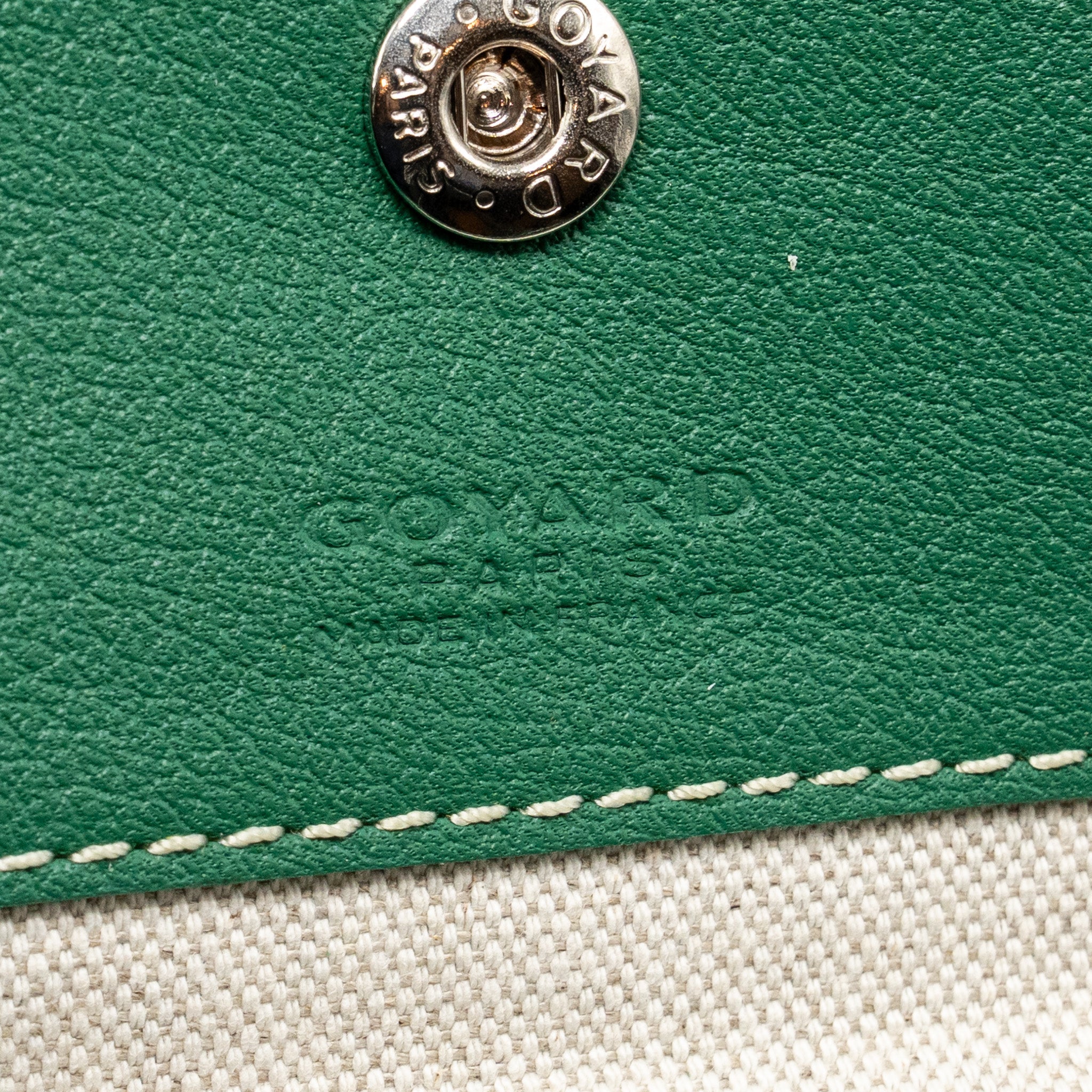GOYARD SAINT LOUIS GM TOTE GOYARDINE CANVAS/CALFSKIN GREEN SHW