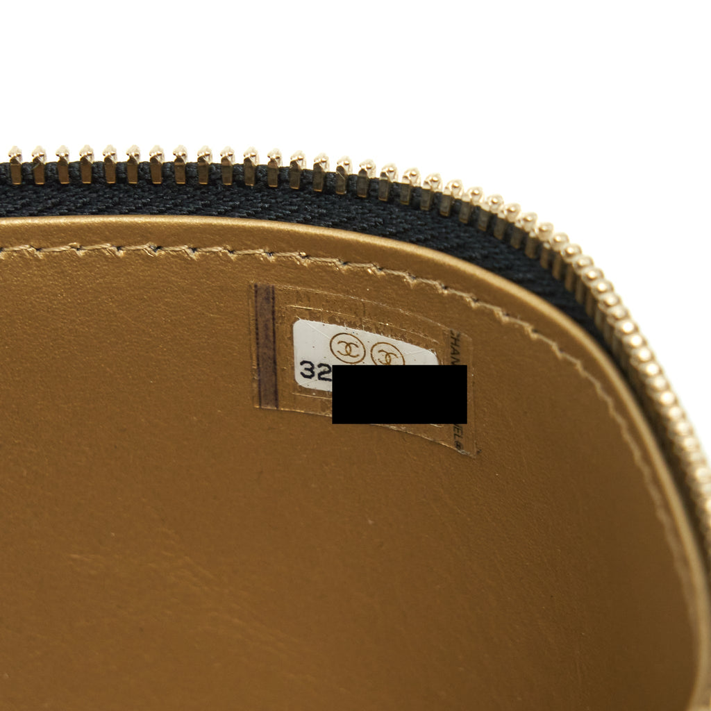 CHANEL 22S PEARL CRUSH LONG VANITY WITH CHAIN LAMBSKIN BLACK GHW