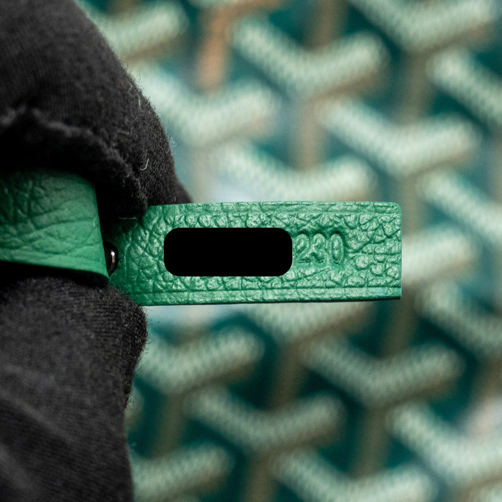 GOYARD SAINT LOUIS GM TOTE GOYARDINE CANVAS/CALFSKIN GREEN SHW