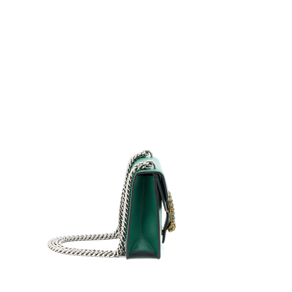 GUCCI DIONYSUS GG CALFSKIN GREEN RUTHENIUM HARDWARE