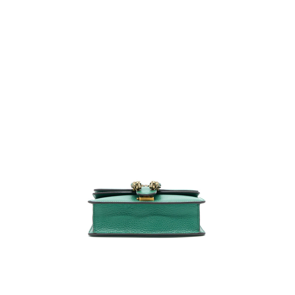 GUCCI DIONYSUS GG CALFSKIN GREEN RUTHENIUM HARDWARE