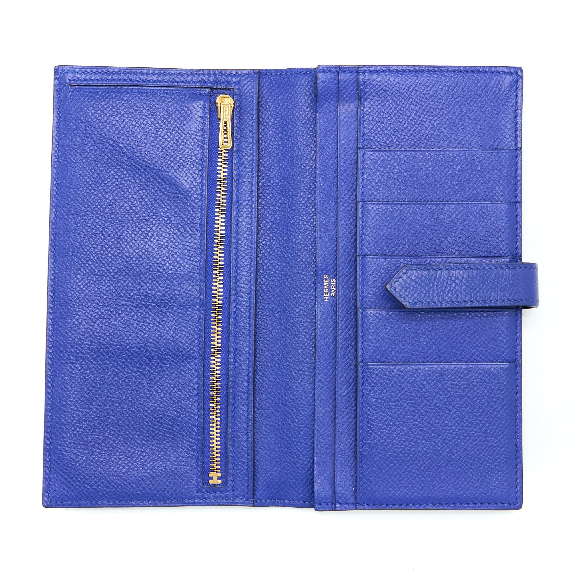 HERMES BEARN LONG WALLET EPSOM BLUE ELECTRIC GHW