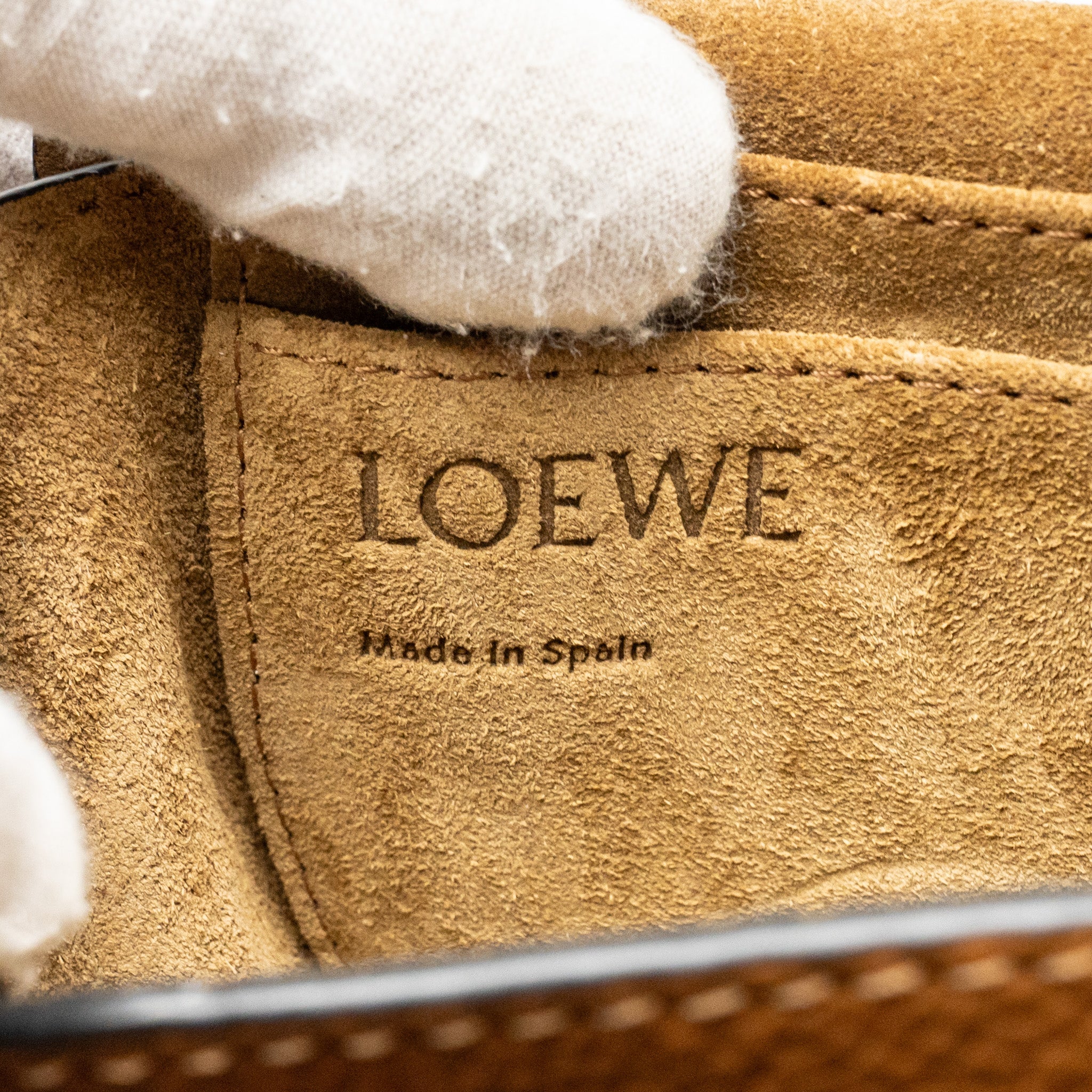 LOEWE MINI GATE BAG GRAINED CALFSKIN BROWN GHW