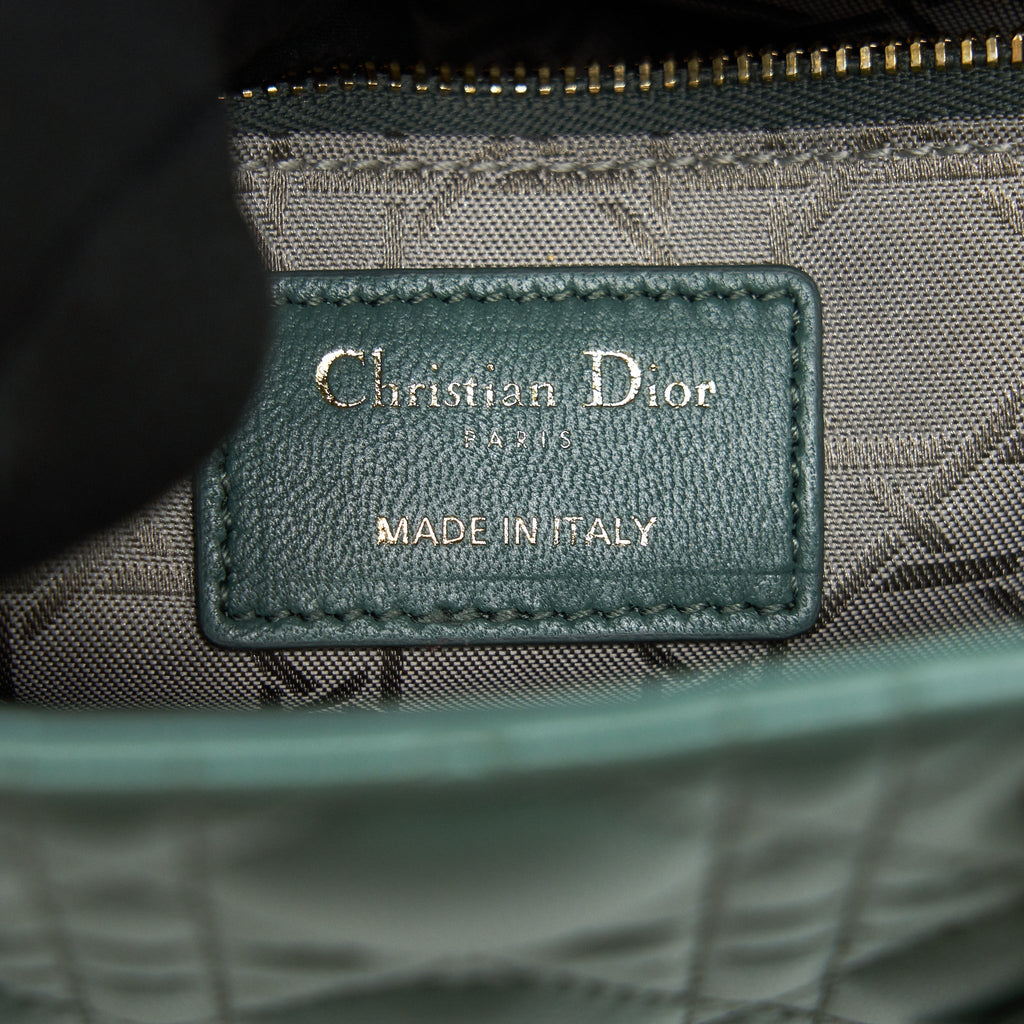 DIOR LAMBSKIN CANNAGE MY ABCDIOR LADY DIOR SMALL GREEN LGHW
