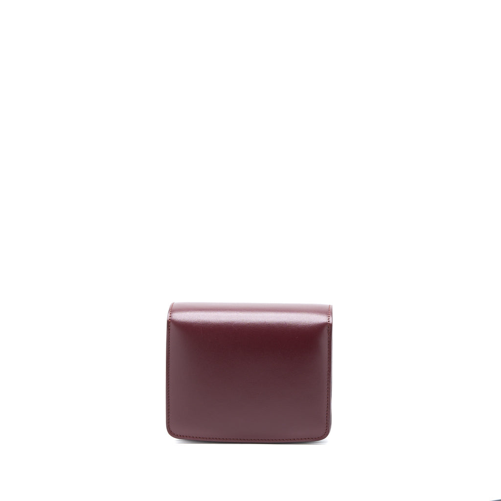 CELINE MINI BOX CALFSKIN BURGUNDY GHW