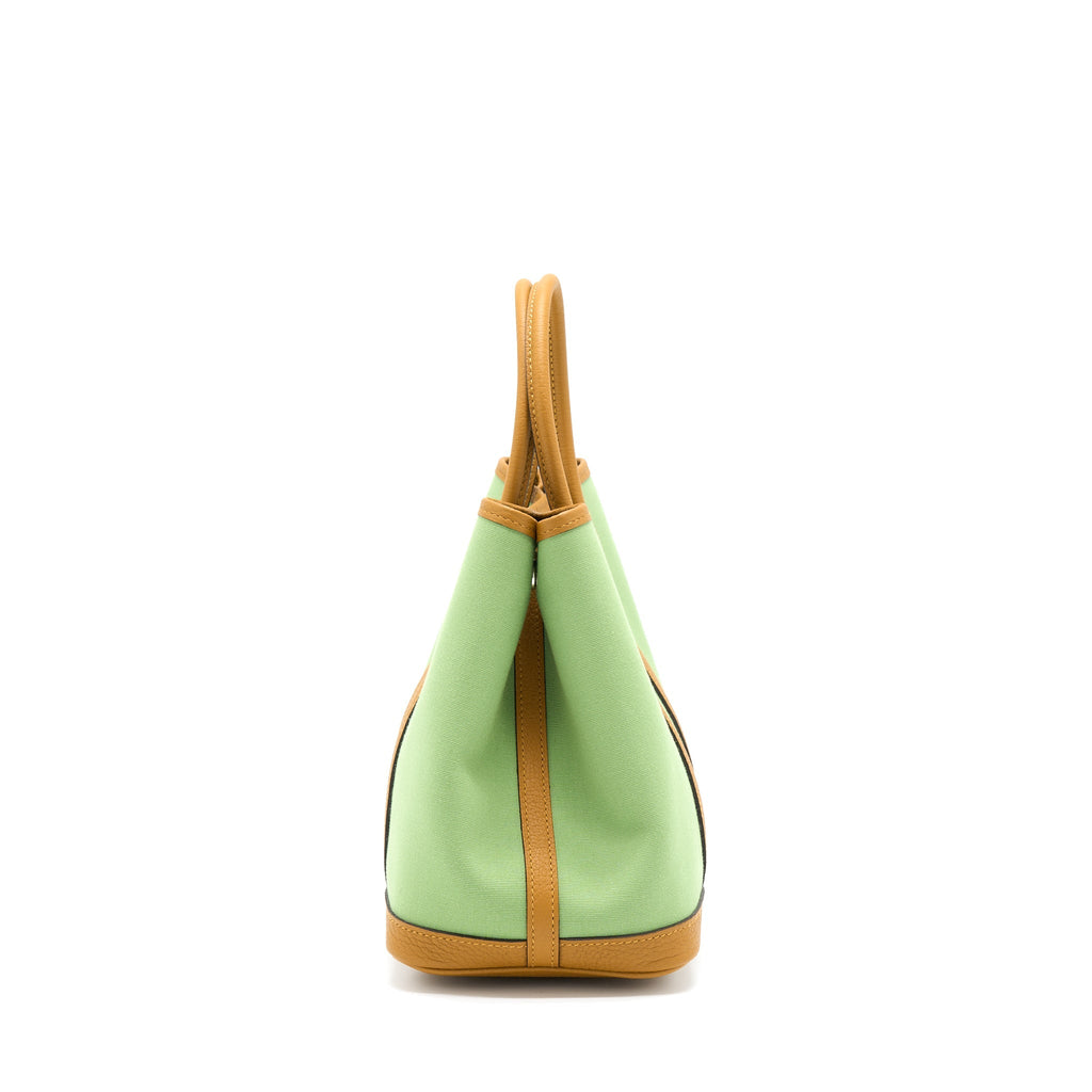HERMES GARDEN PARTY 30 CANVAS VERT CRIQUET / CORE SHW