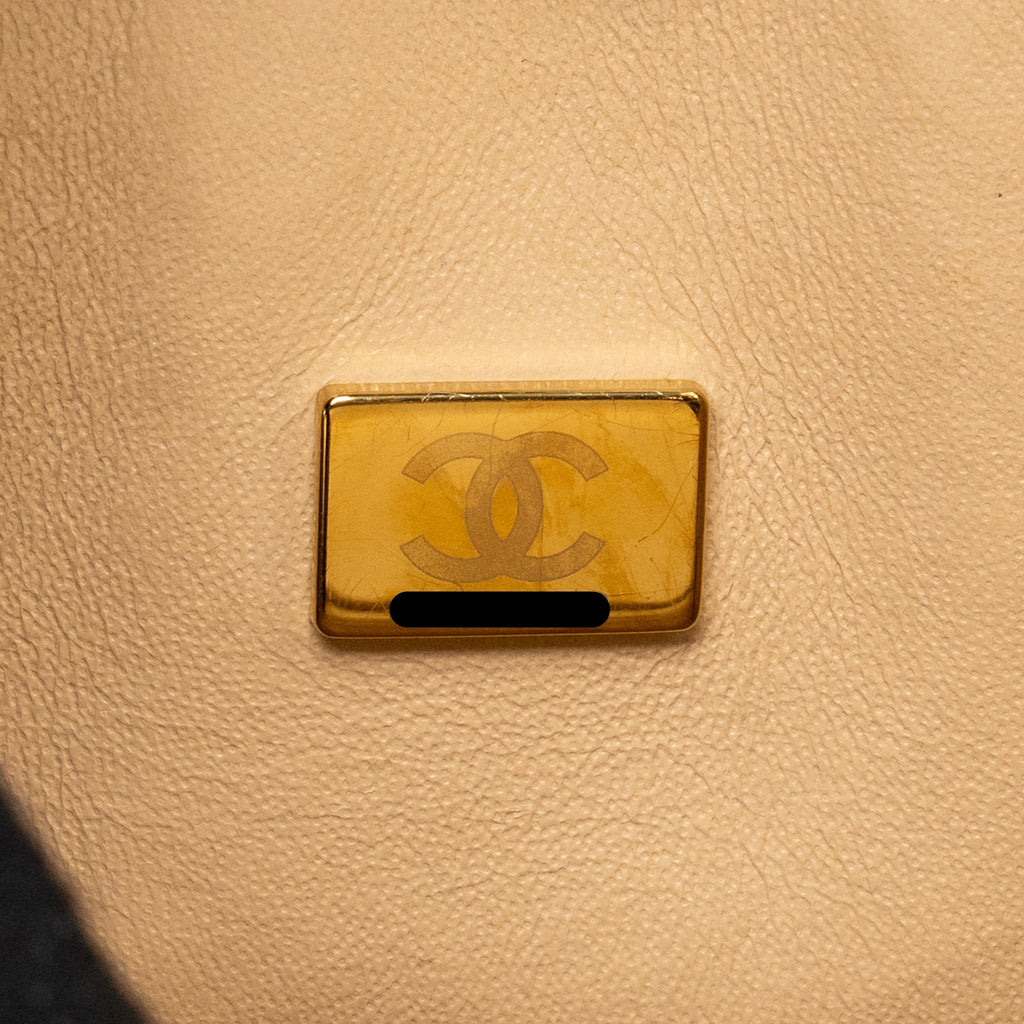 CHANEL JUMBO CLASSIC DOUBLE FLAP BAG CAVIAR BEIGE GHW (MICROCHIP)